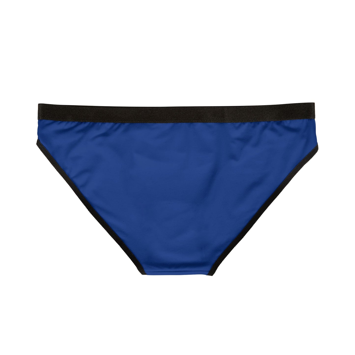 Flat lay of Friday Panty Blue showing solid blue front with black waistband