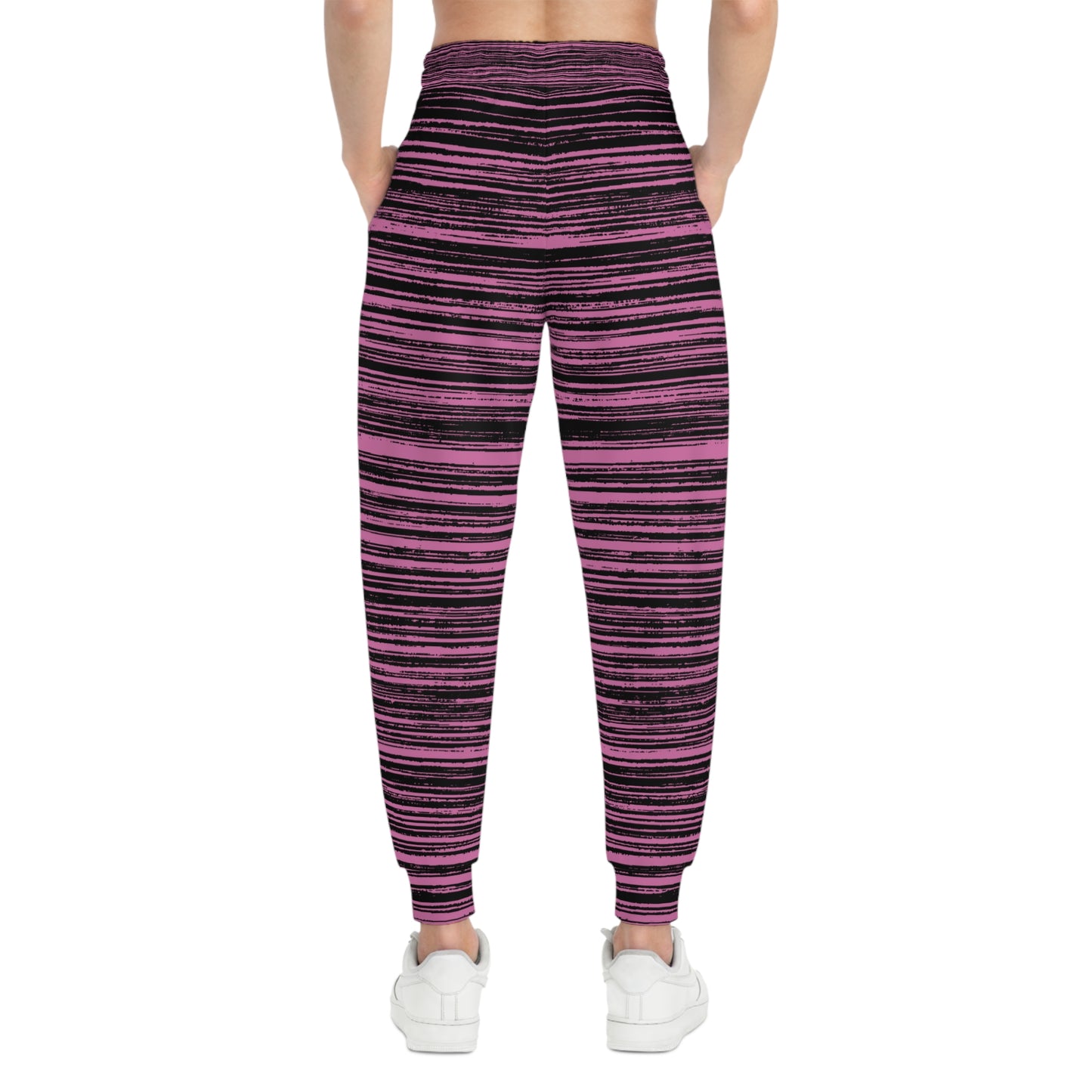 Black and Pink Striped Joggers