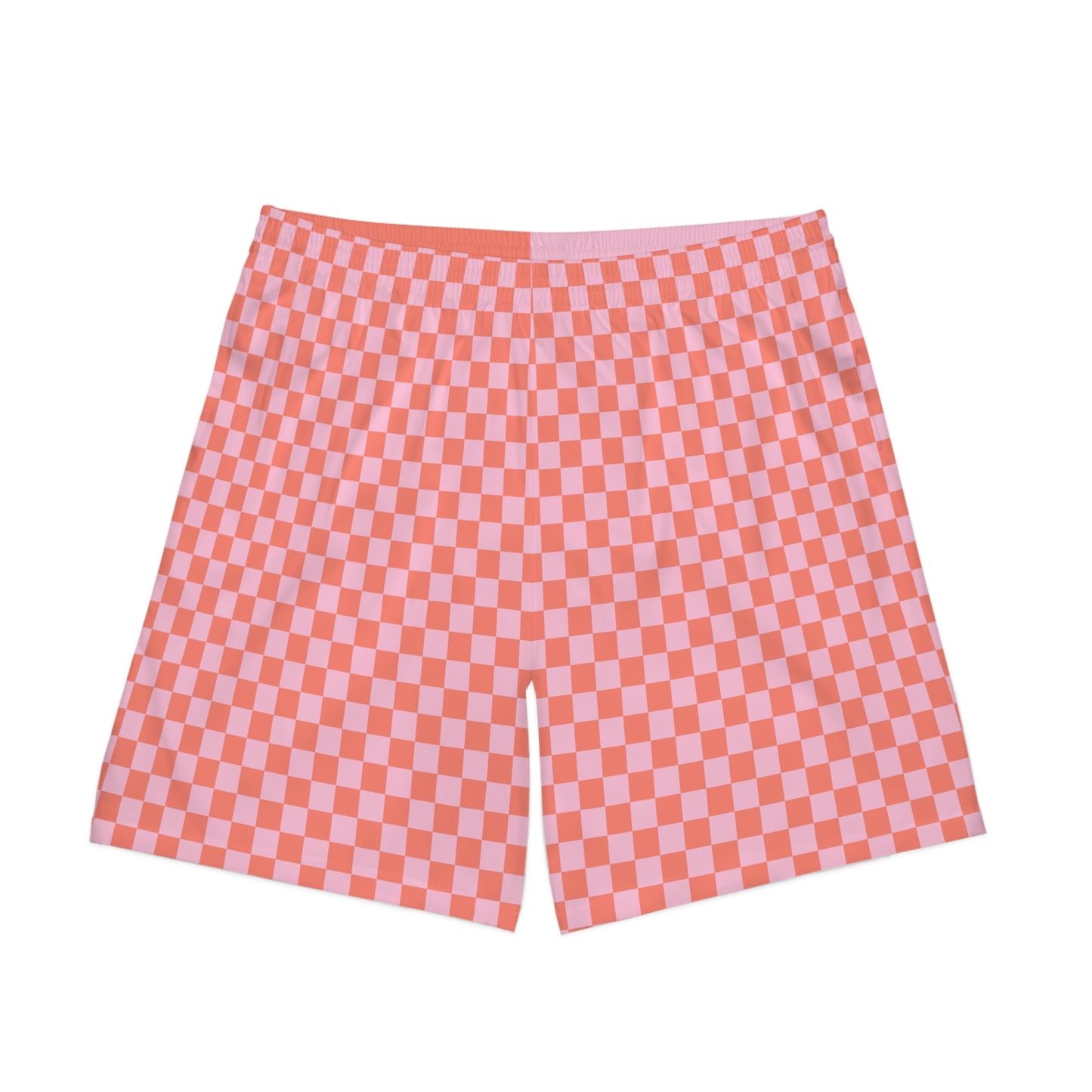 Peach Check Men's Beach Shorts
