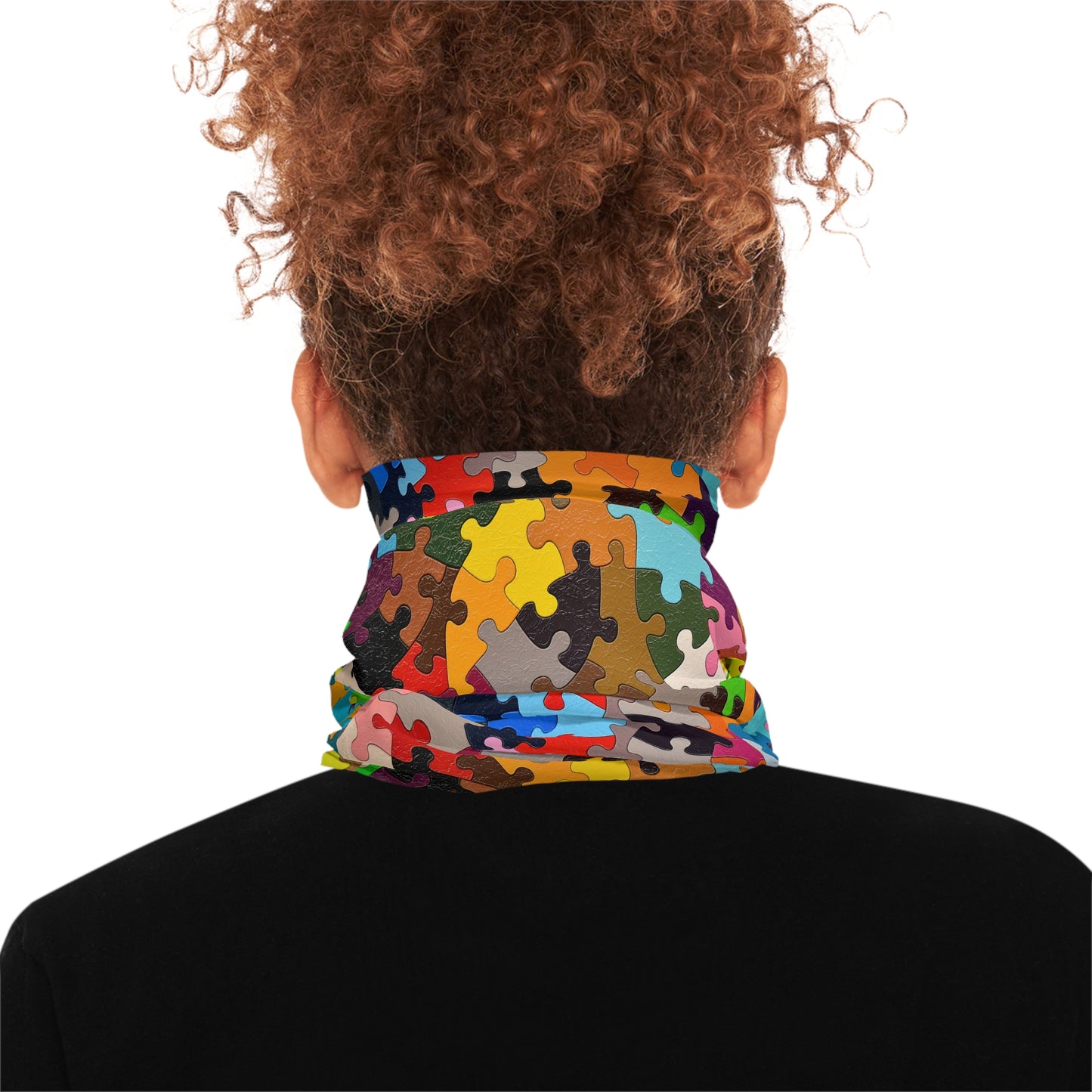 Tube Scarf - Multicolored Puzzle Design