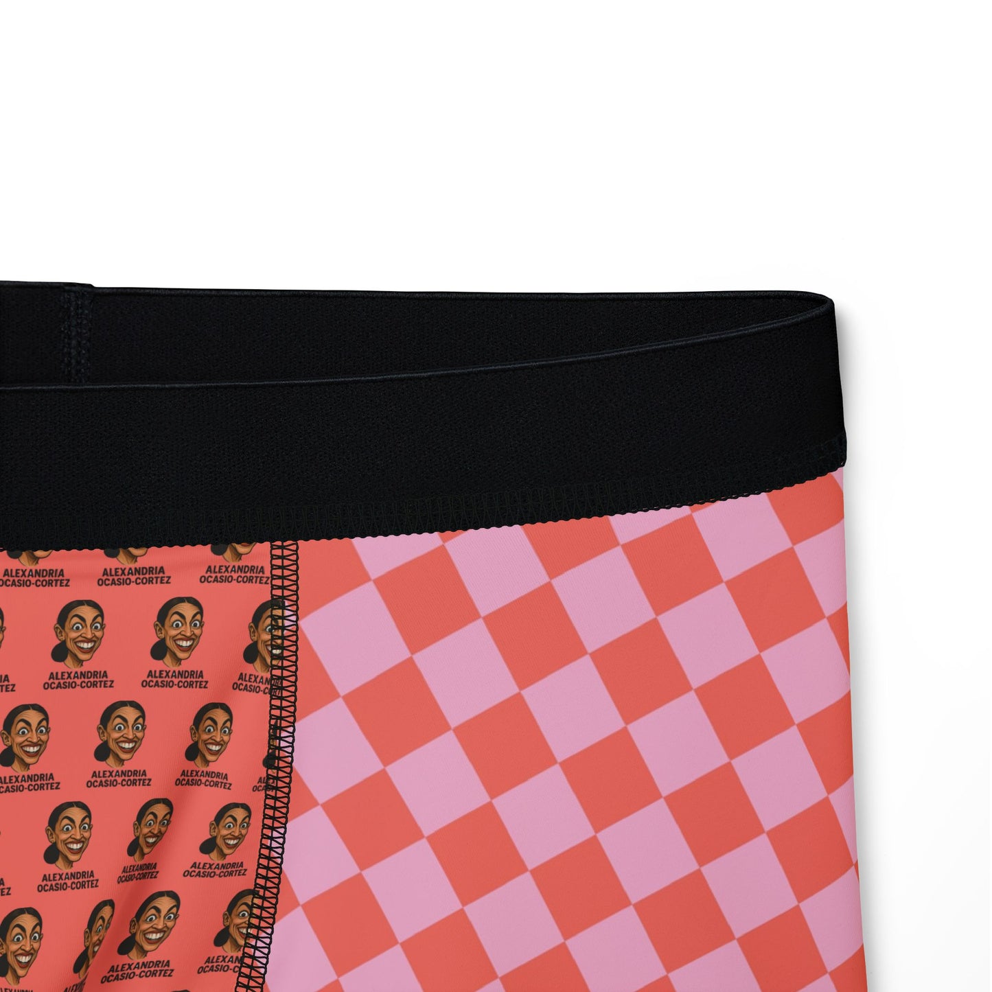 Close-up of boxer briefs side view focusing on waistband and seamless stitching detail.