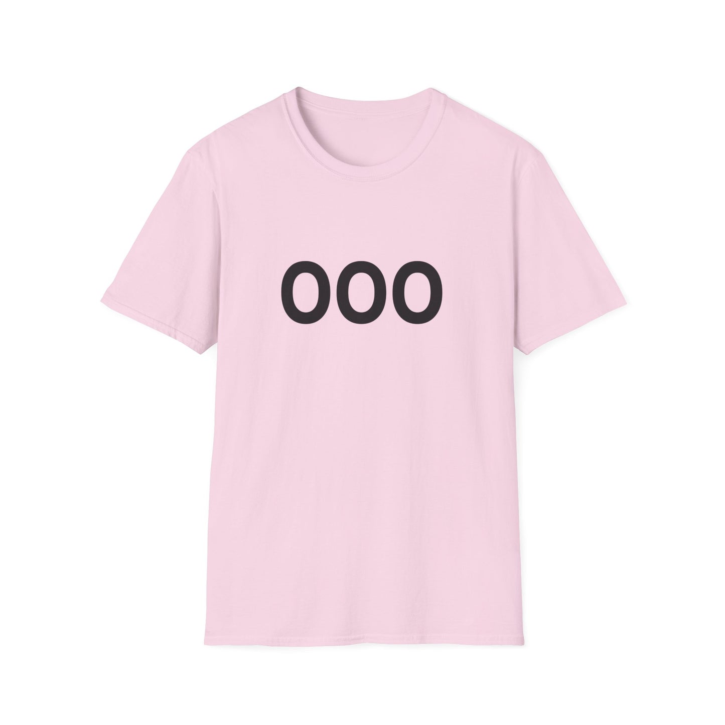 Pink t-shirt with '000' printed on a white background