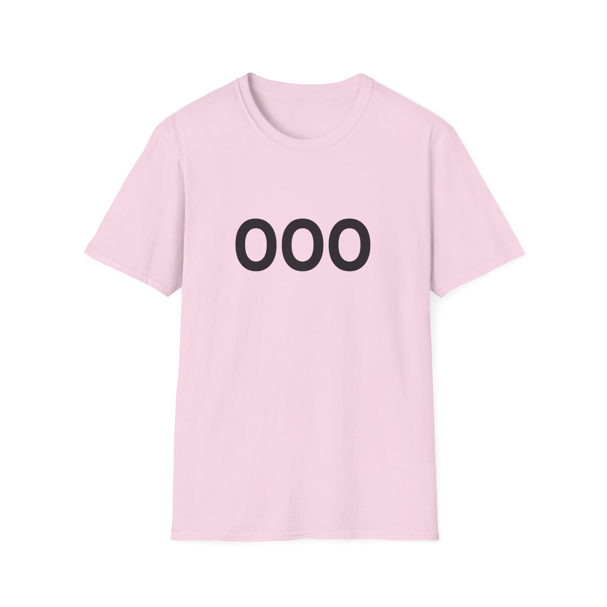 Pink t-shirt with '000' printed on a white background