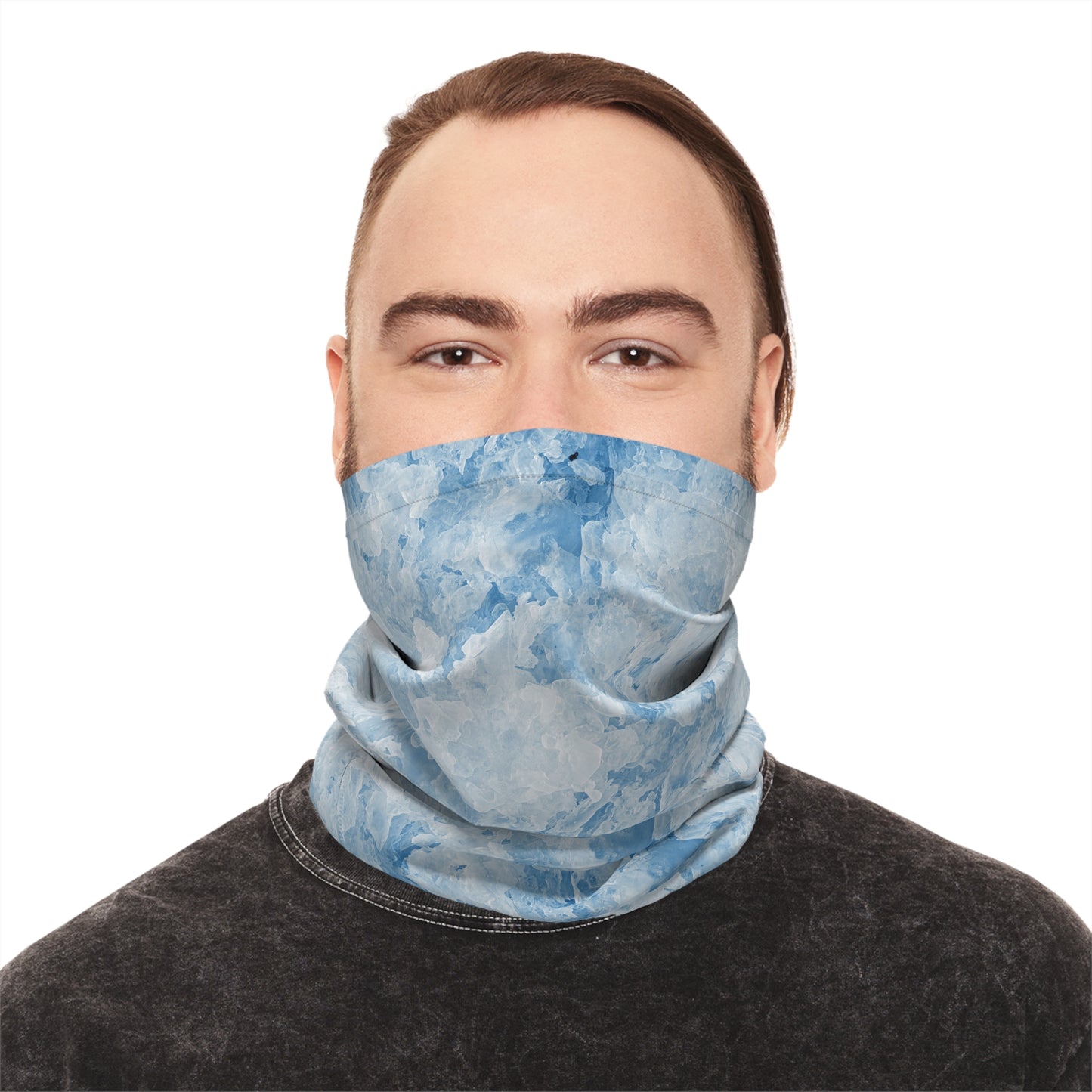 Tube Scarf - Light Blue Abstract Pattern