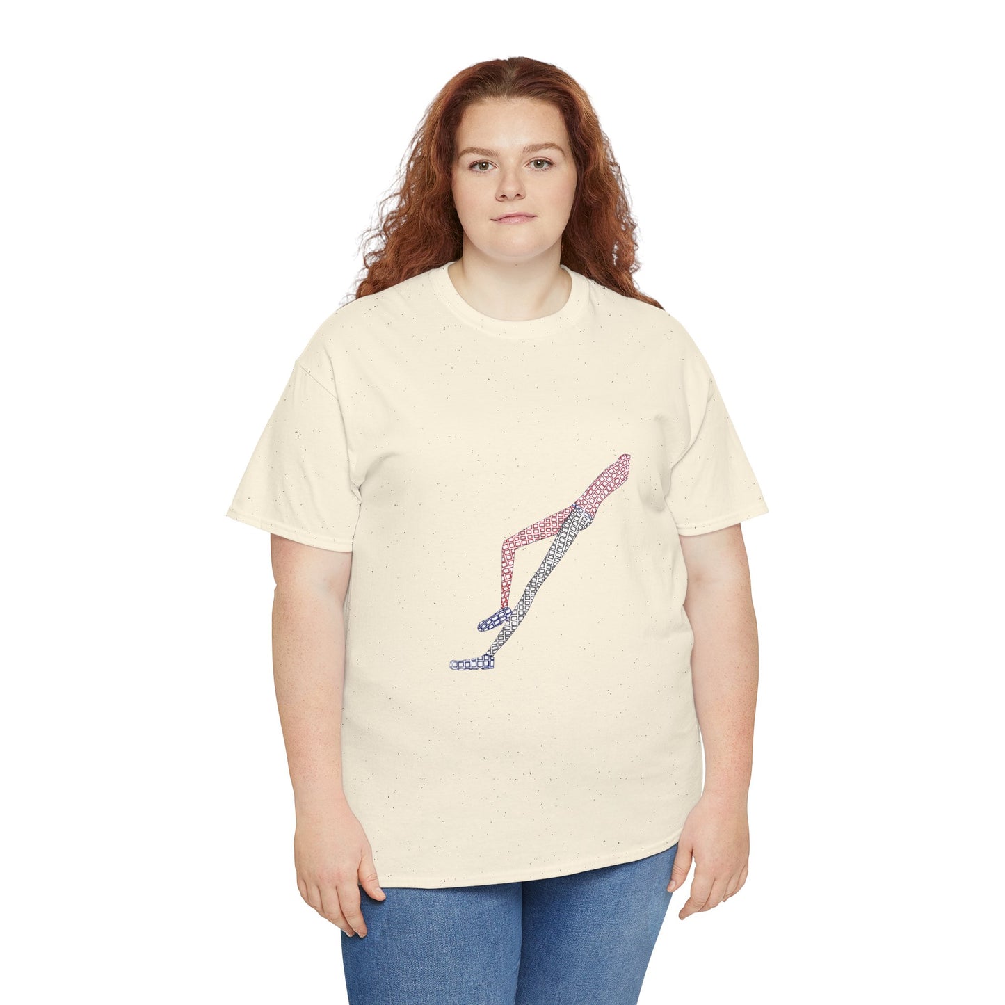 Cream Shapes in Shapes T-Shirt on model front view