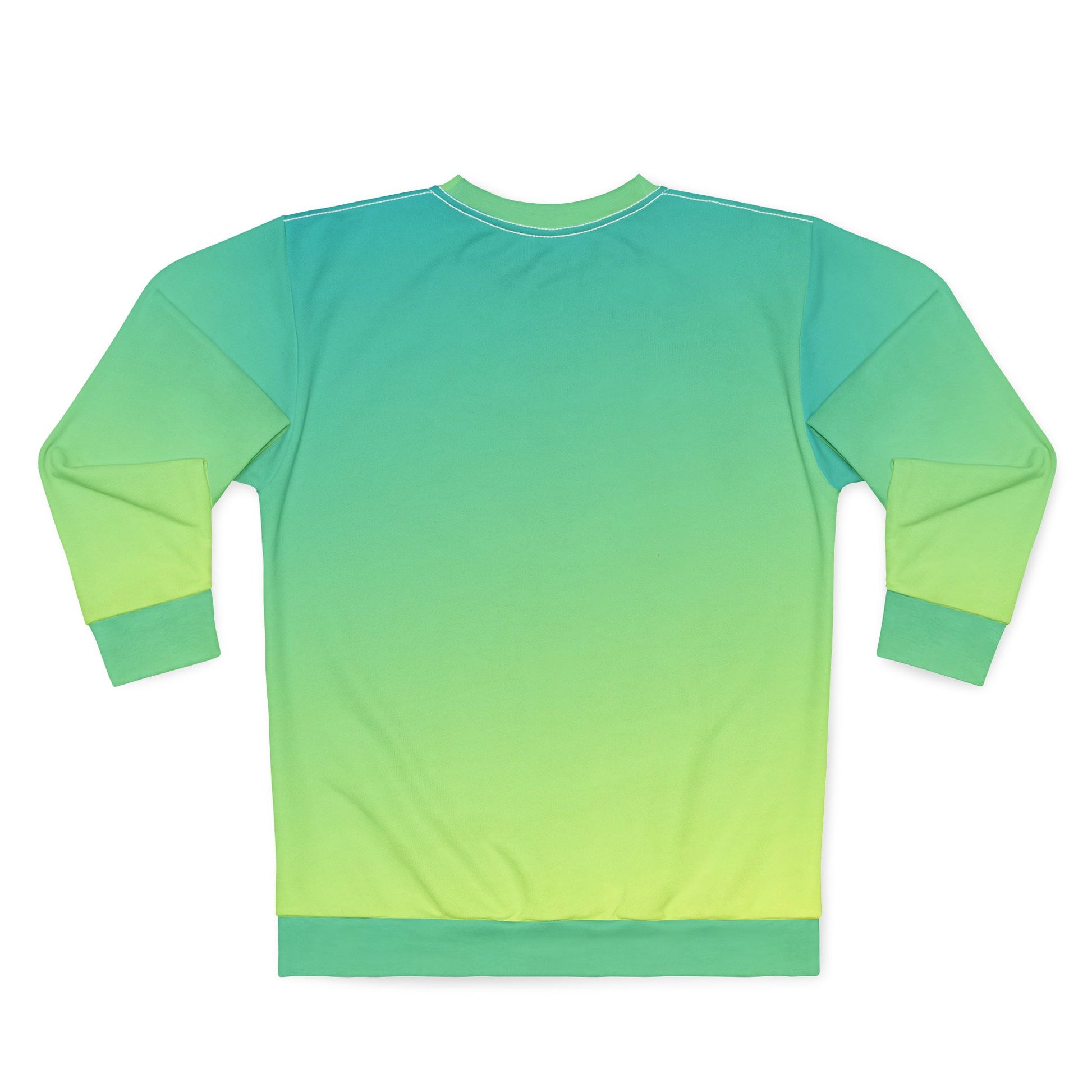 Back view of Lime Gradient Sweatshirt quick drying polyester fabric