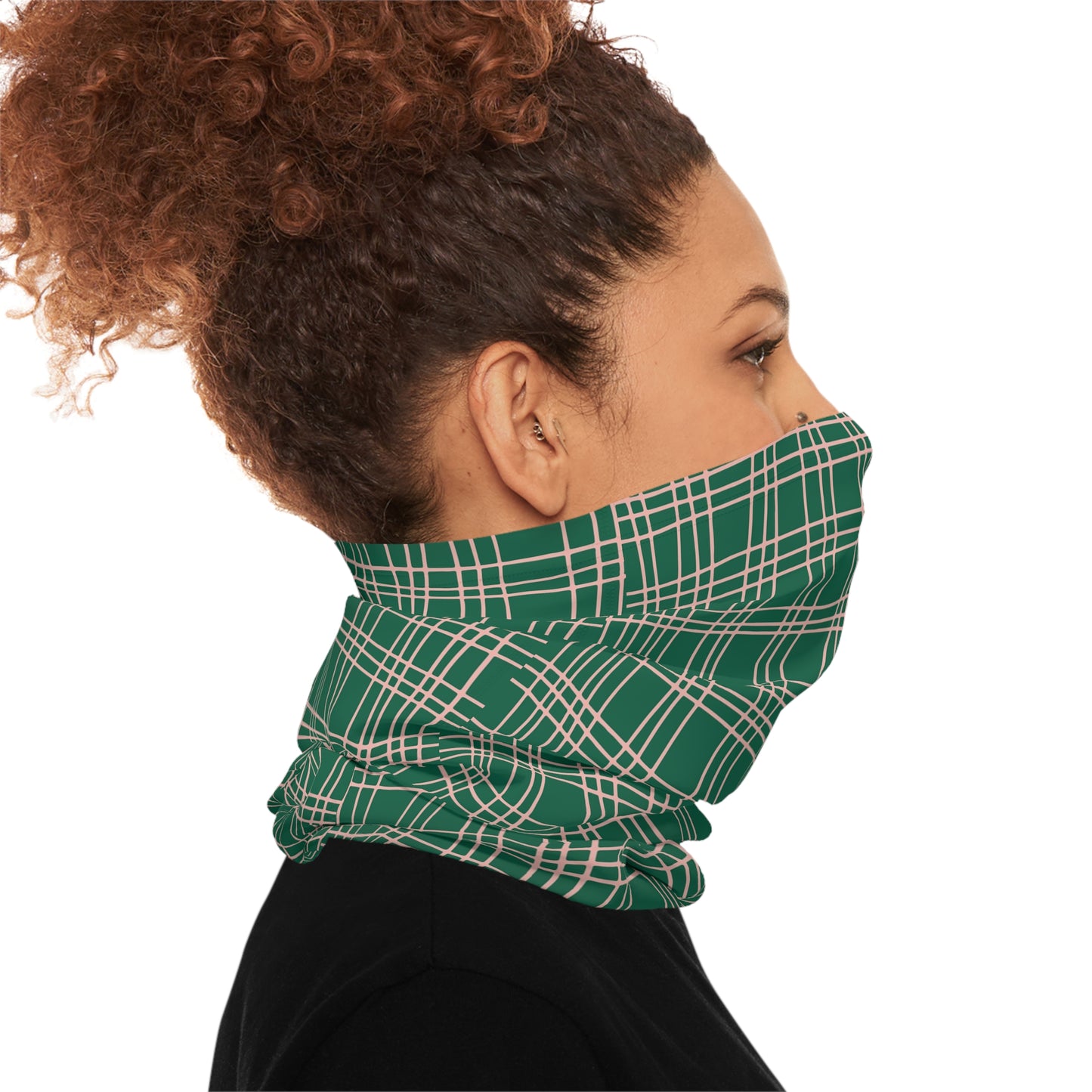 Green Plaid Tube Scarf