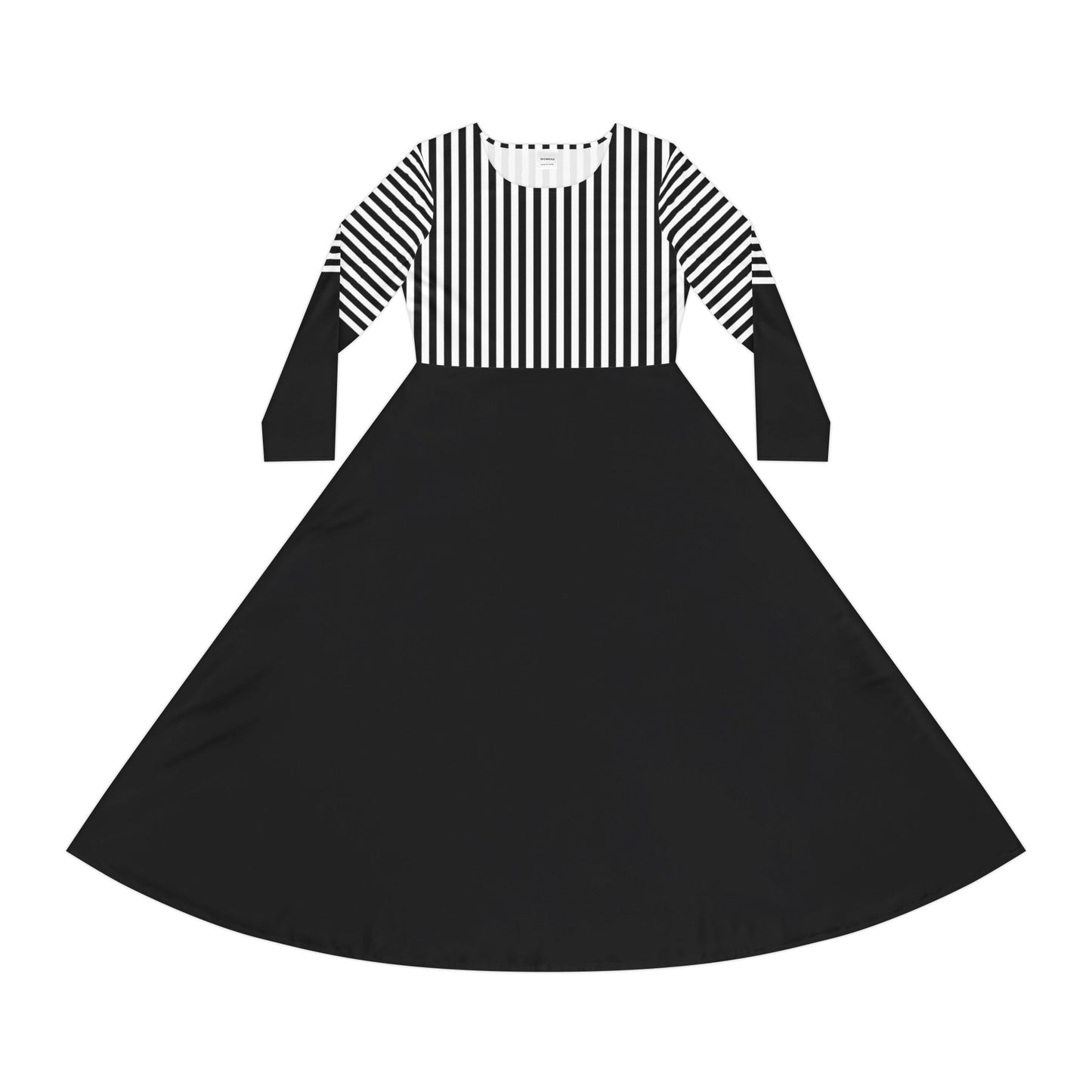 Front of Nun Inspired Black and White Midi Dress