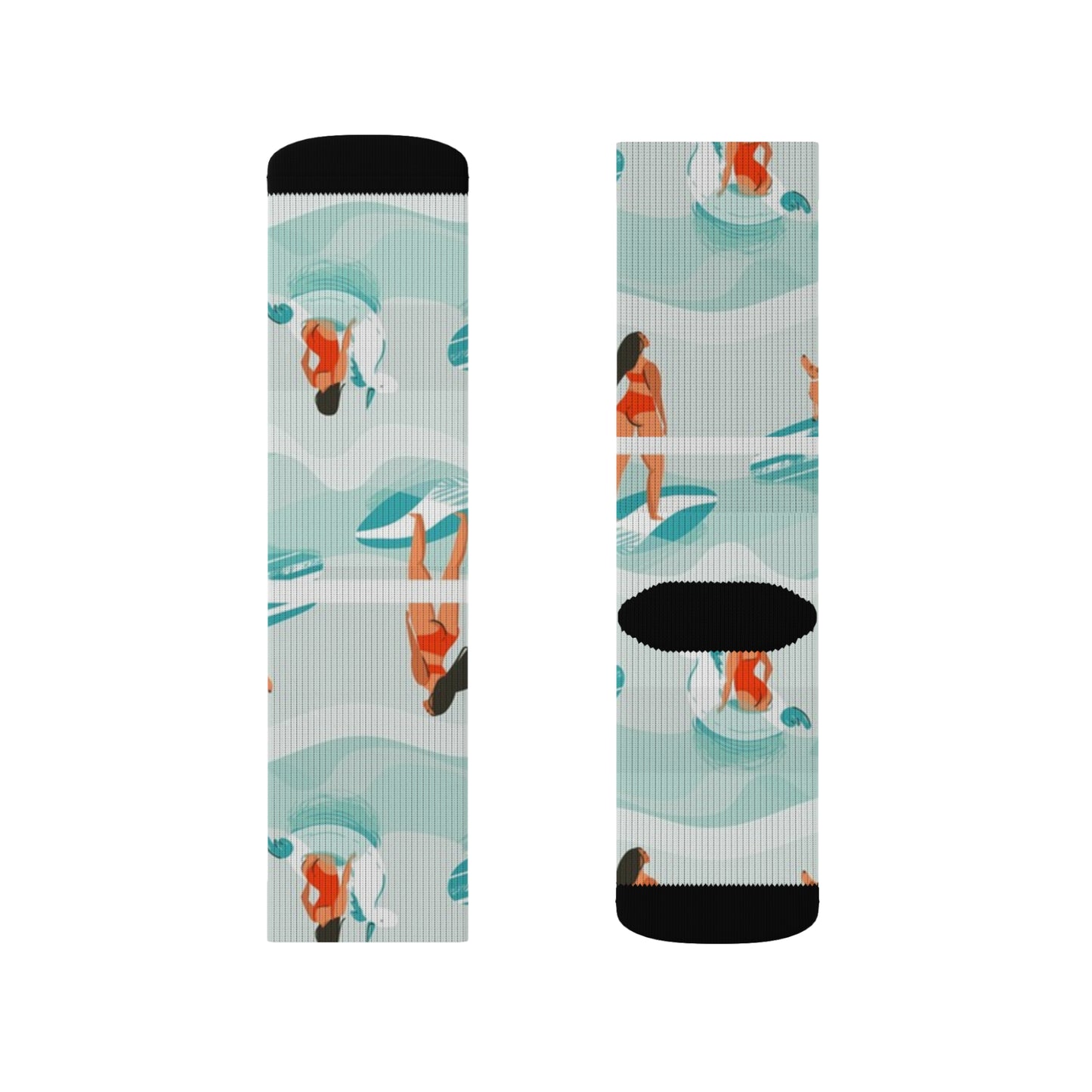 Hawaiian Tropical Crew Socks front and back flat lay product image