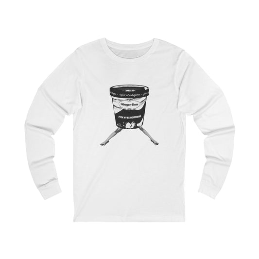 White F*ck My Ex-Boyfriend Long Sleeve T-Shirt with bold breakup design on front