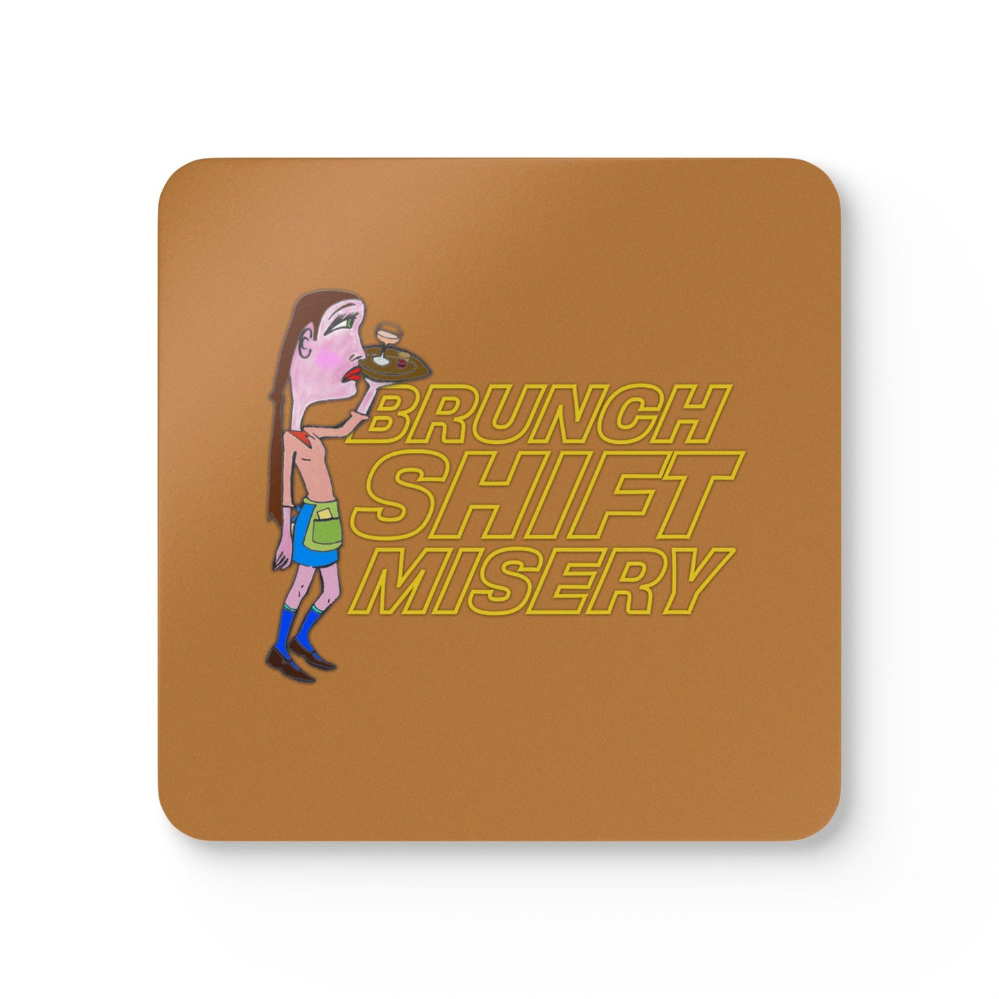 Brunch Shift Misery Corkwood Coaster Set