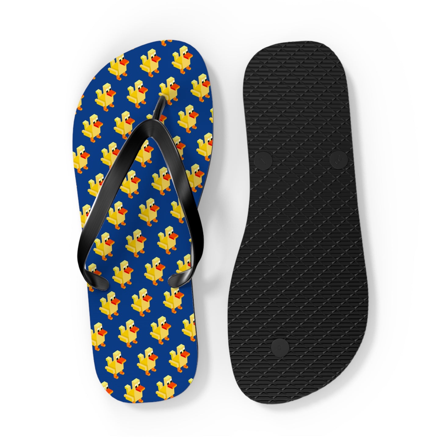 Bottom sole view of EVA flip flops with black textured base