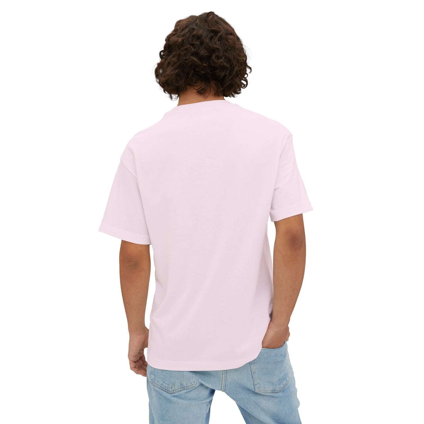 33%ers t-shirt back view male model pink unisex cotton relaxed fit