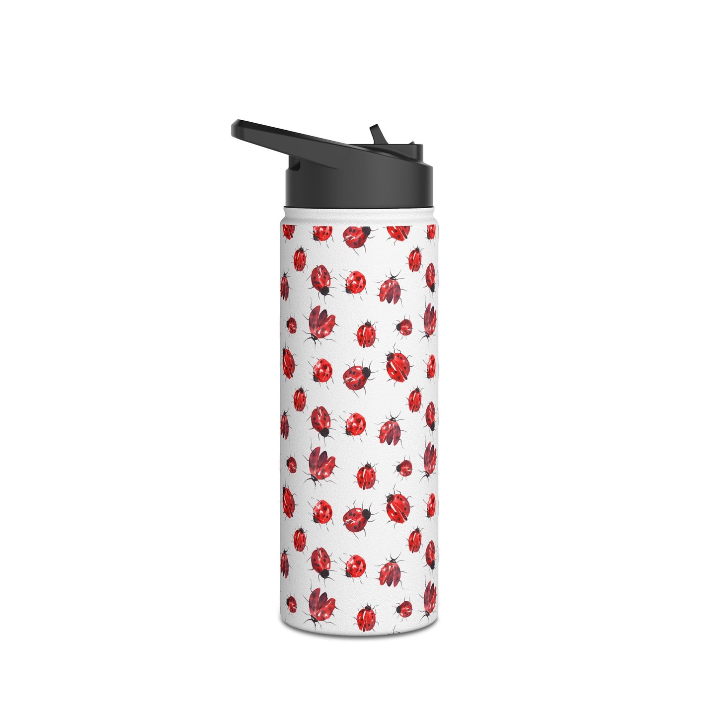 Ladybug insulated reusable water bottle stainless steel 18oz with ladybug pattern drinkware