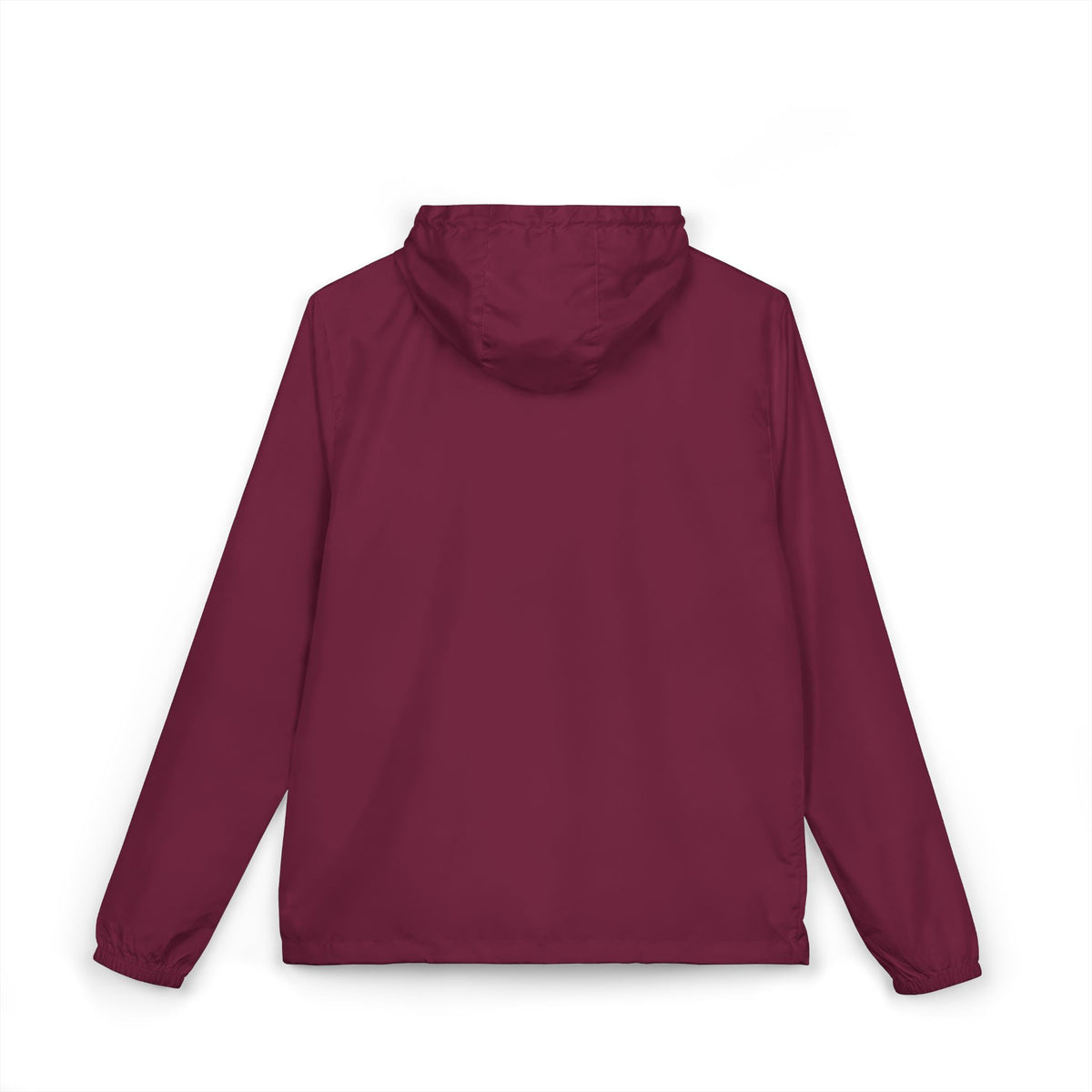 Burgundy Essential Lightweight Hooded Windbreaker Jacket, back view