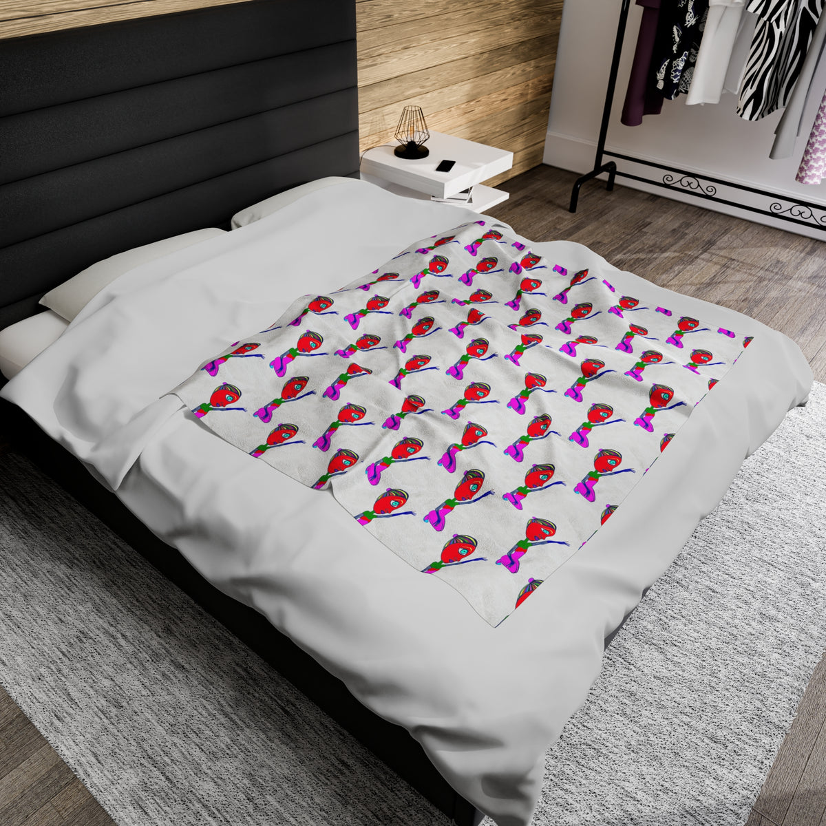 Outta Space Blanket 50x60 decorative throw blanket on bed