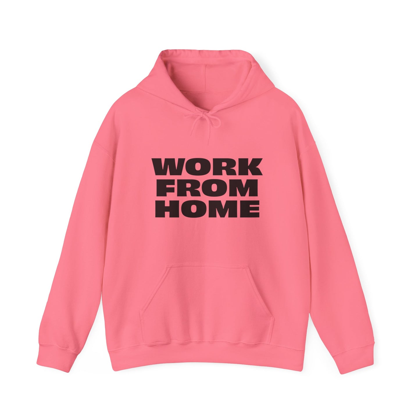 red work from home hoodie unisex graphic hooded sweatshirt front view