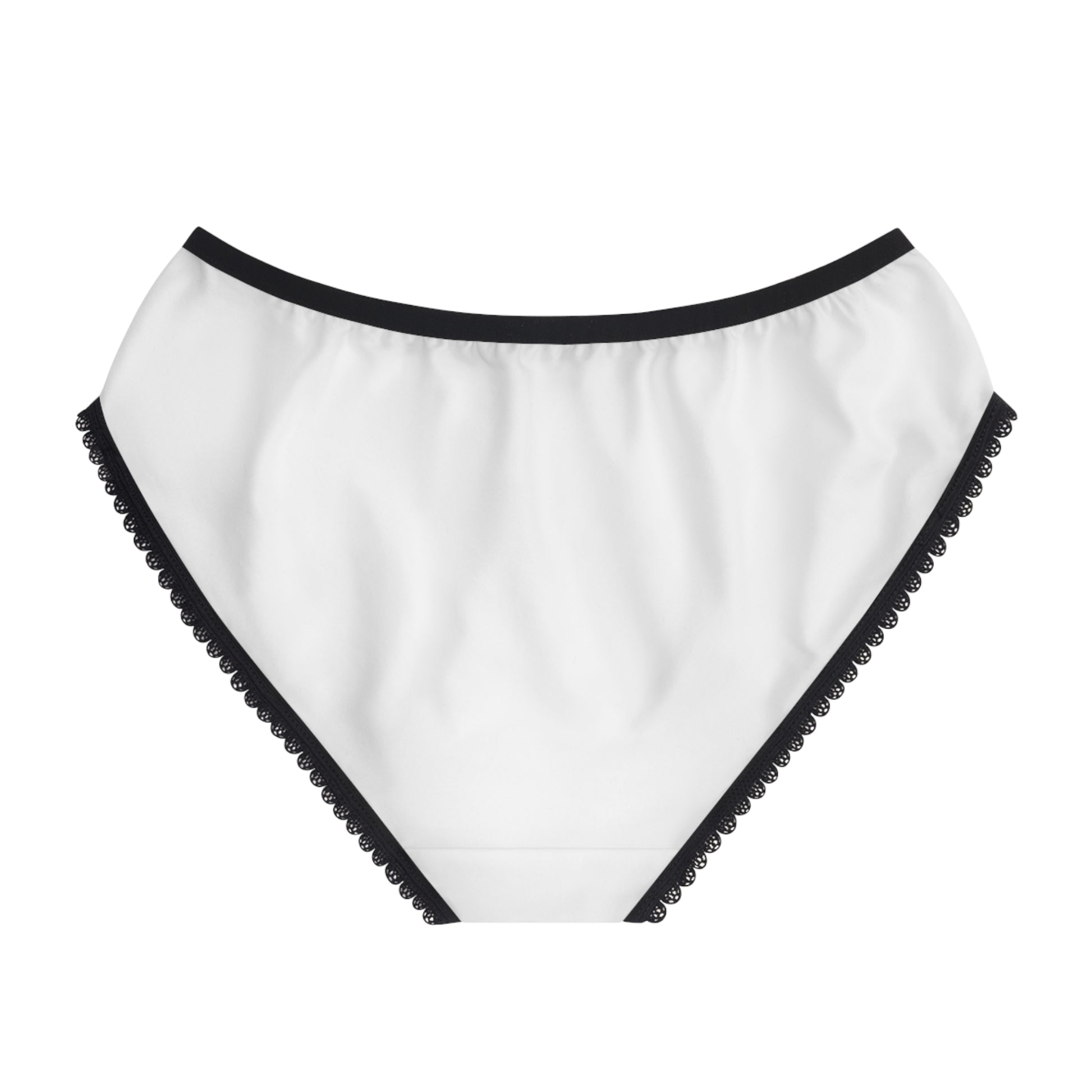 white Monday underwear women black trim minimalist briefs back view
