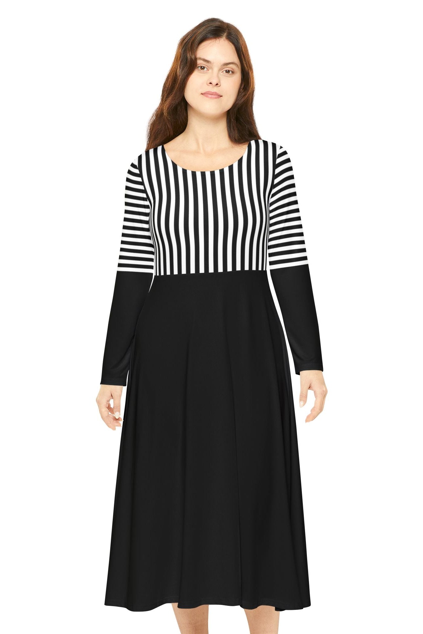 Black and White long sleeve midi dress - black, m Black and White long sleeve midi dress - black, m