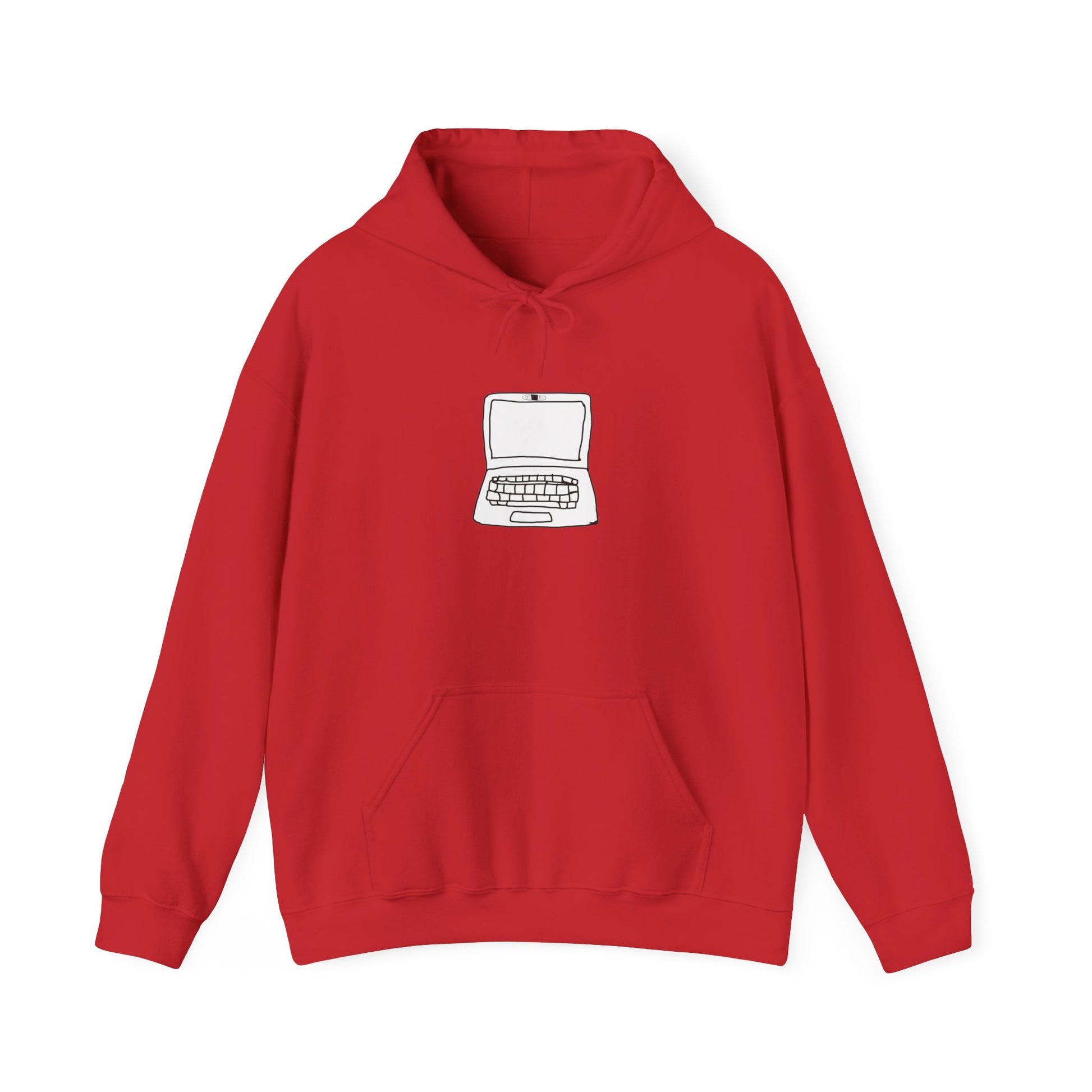 Red Unisex Laptop No Cam Hoodie front view