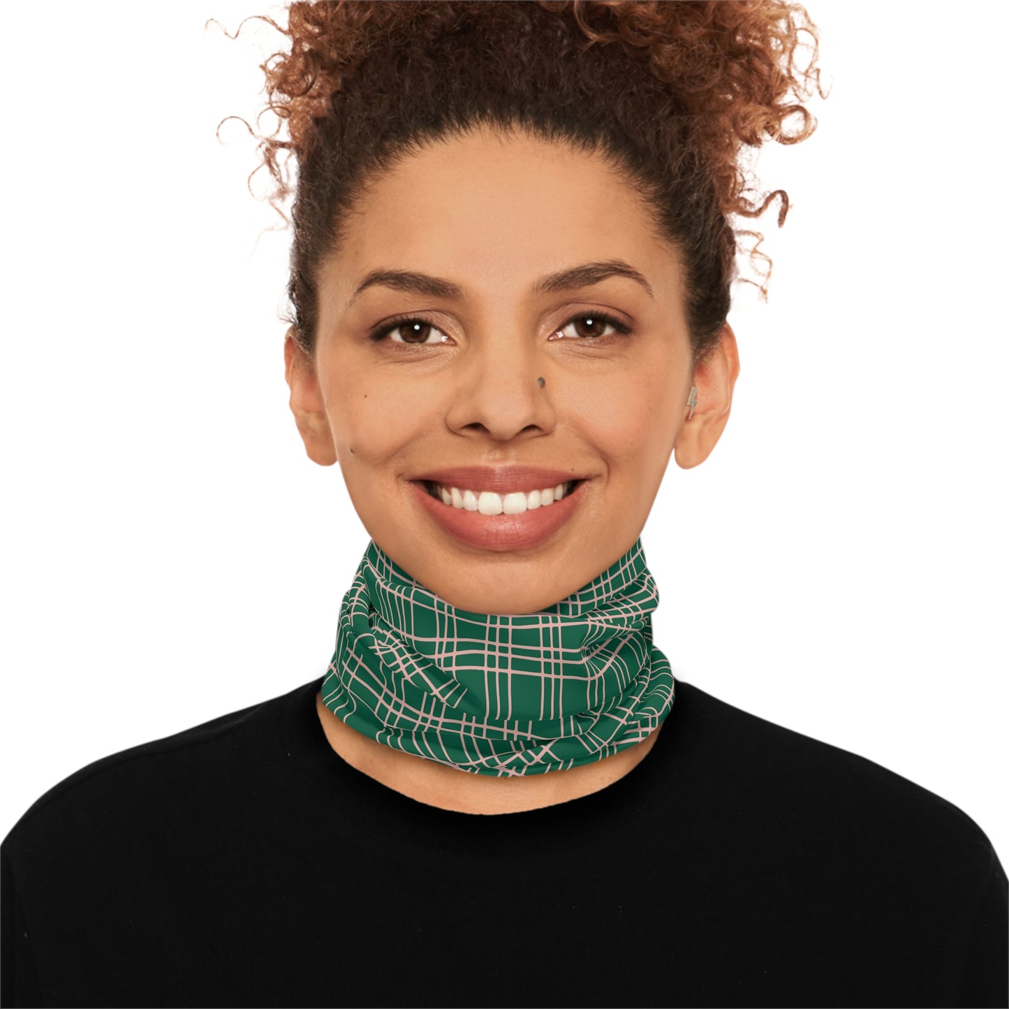 Green Plaid Tube Scarf