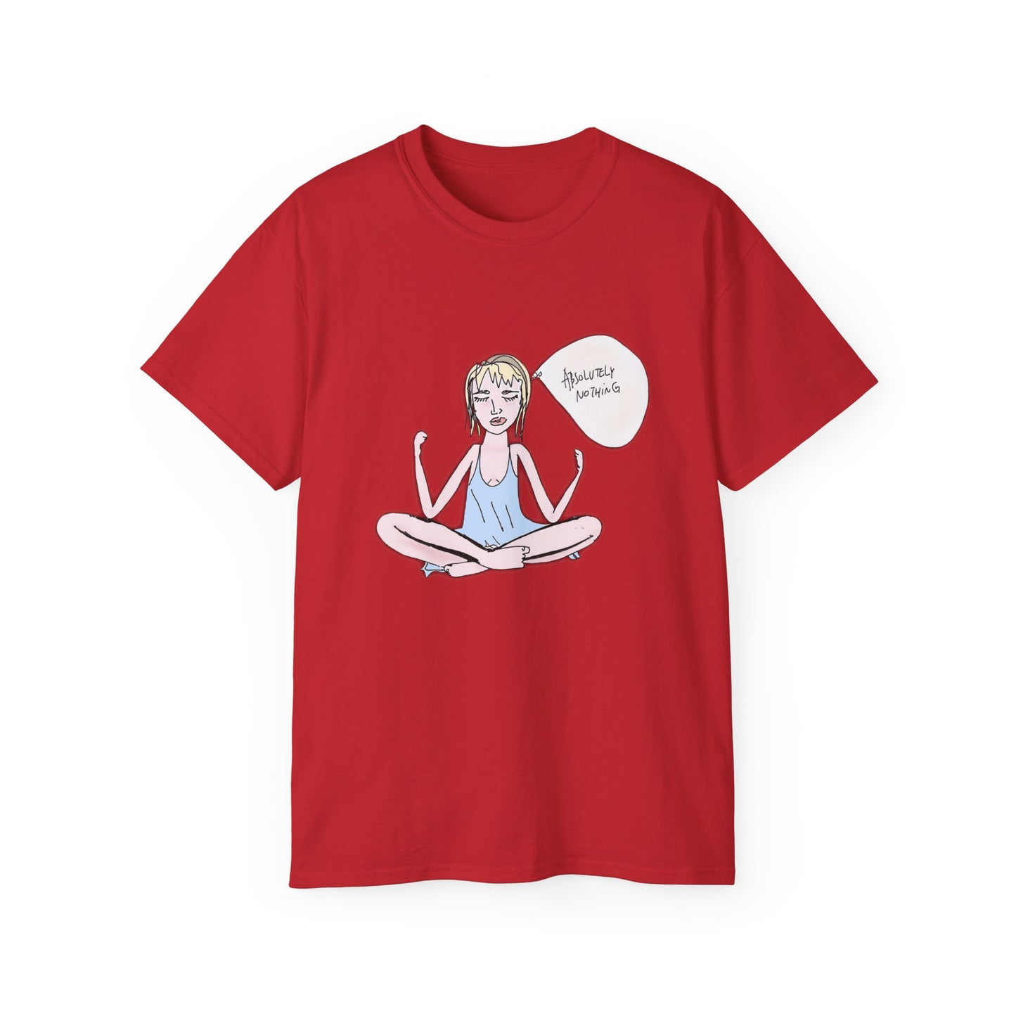 Red Log Out graphic T-shirt product front view