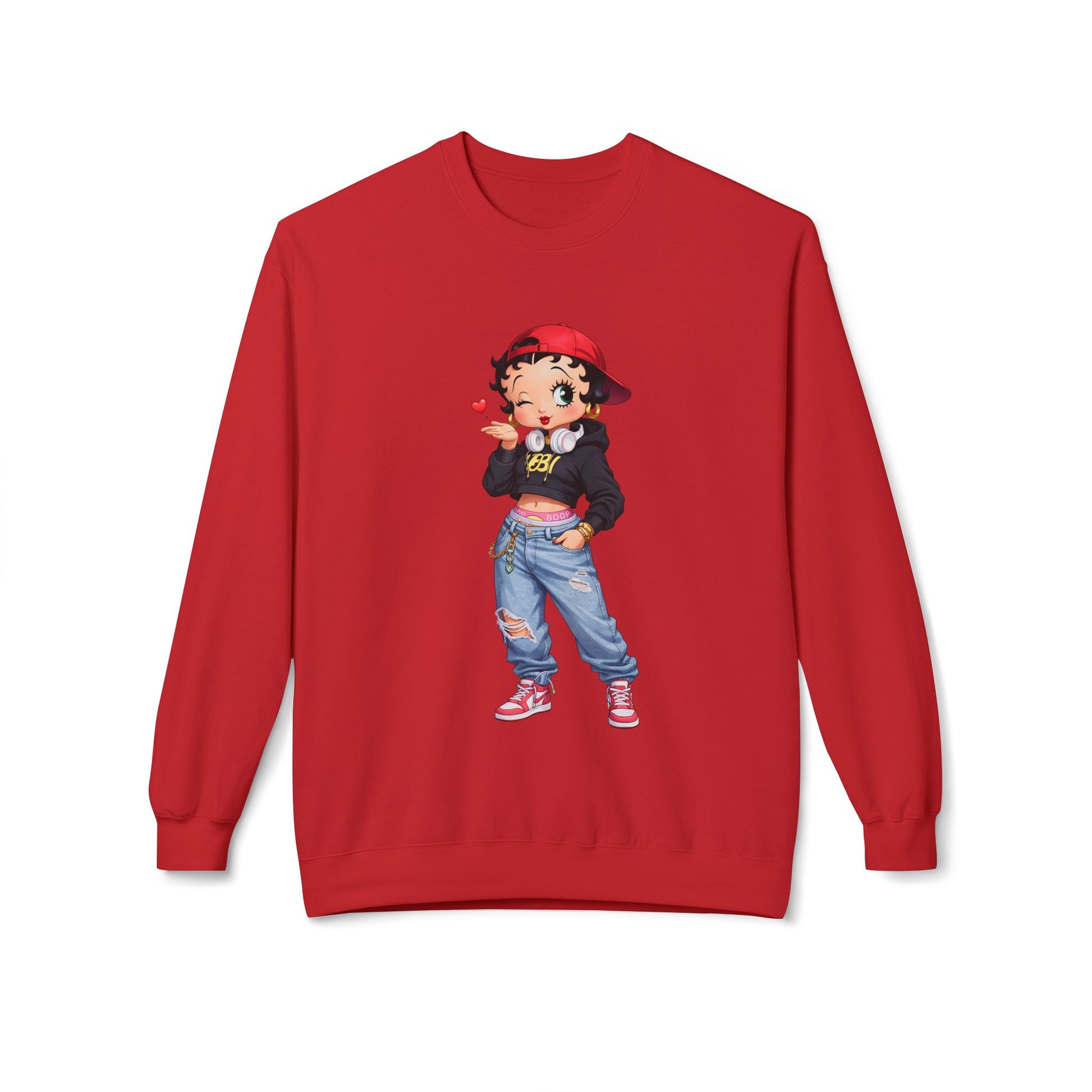 red betty boop crewneck sweatshirt color variant