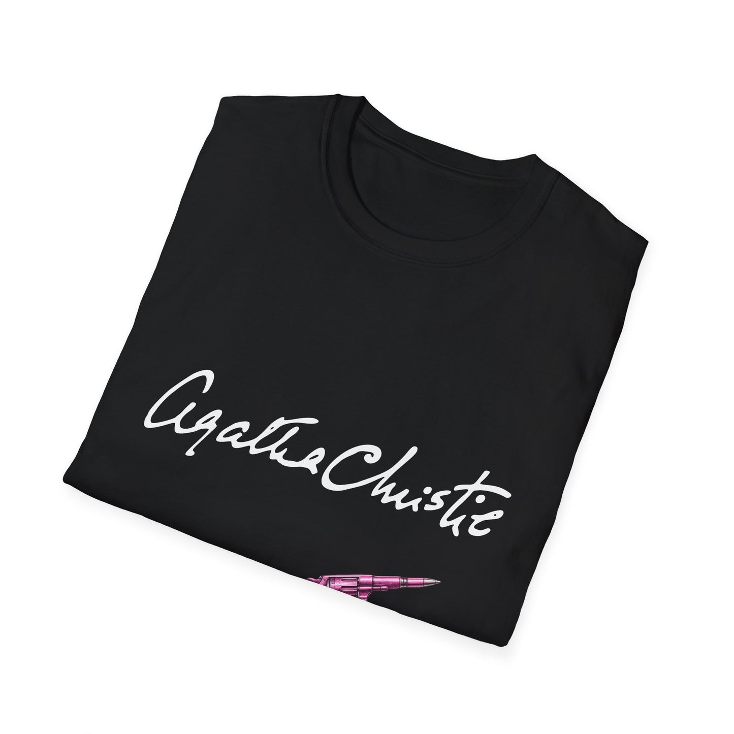 agatha christie mystery shirt folded detail graphic print