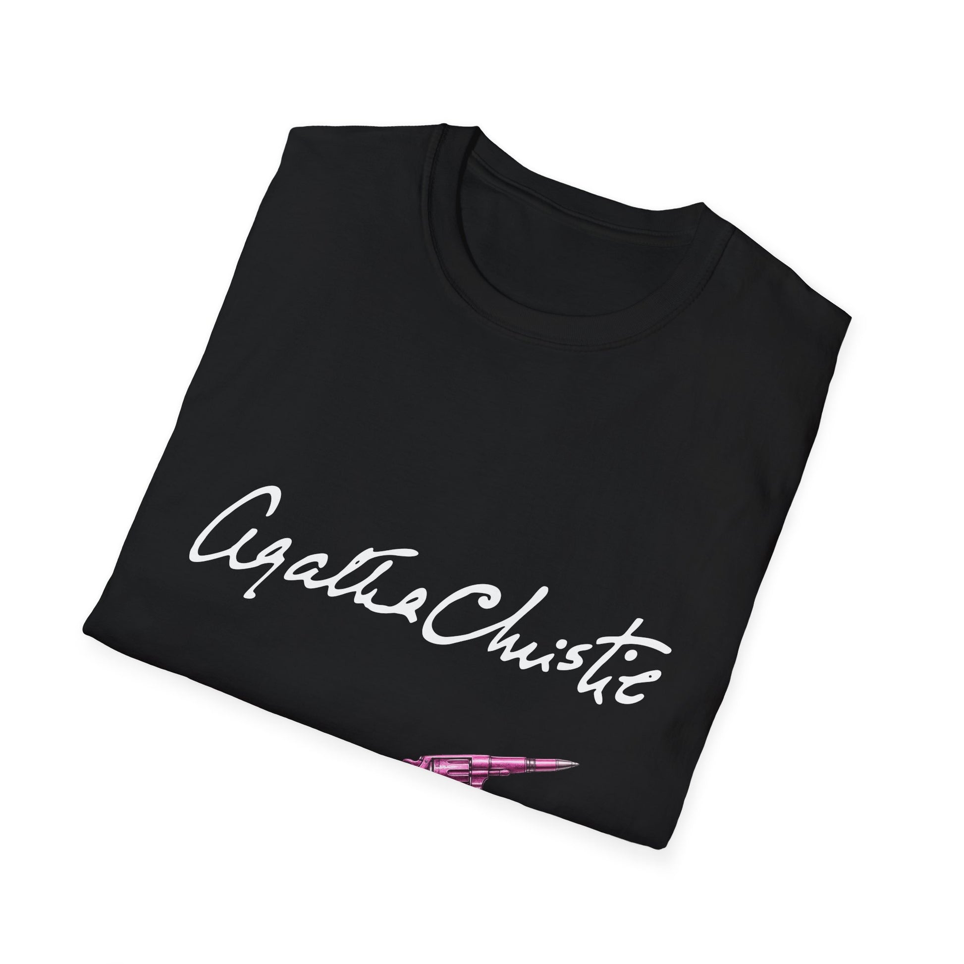 agatha christie mystery shirt folded detail graphic print