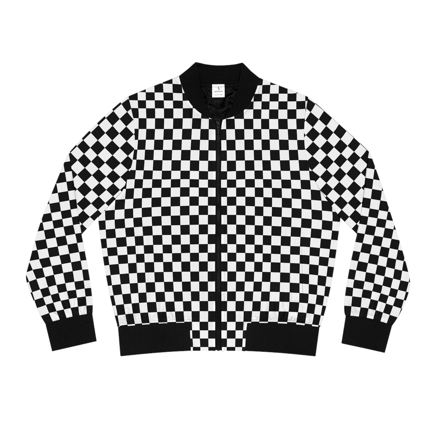 Chess Pattern Bomber Jacket