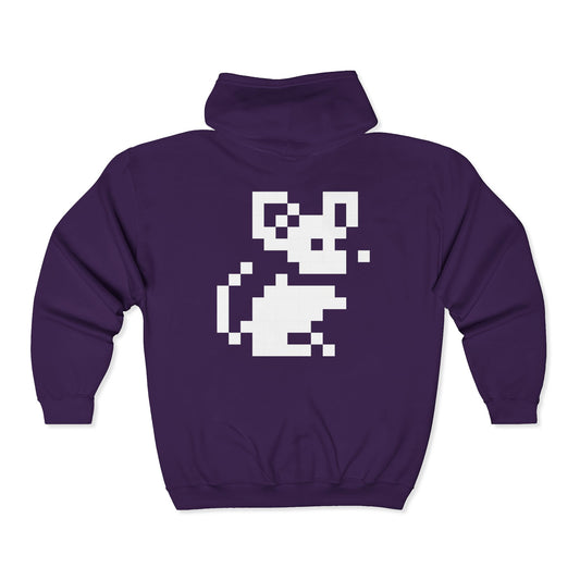 Pixel Mouse Unisex Zip Hoodie