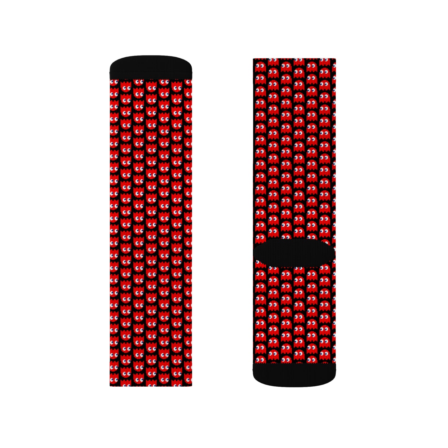 Pac-Man Blinky Ghost Crew Socks – Retro Arcade Gamer Socks