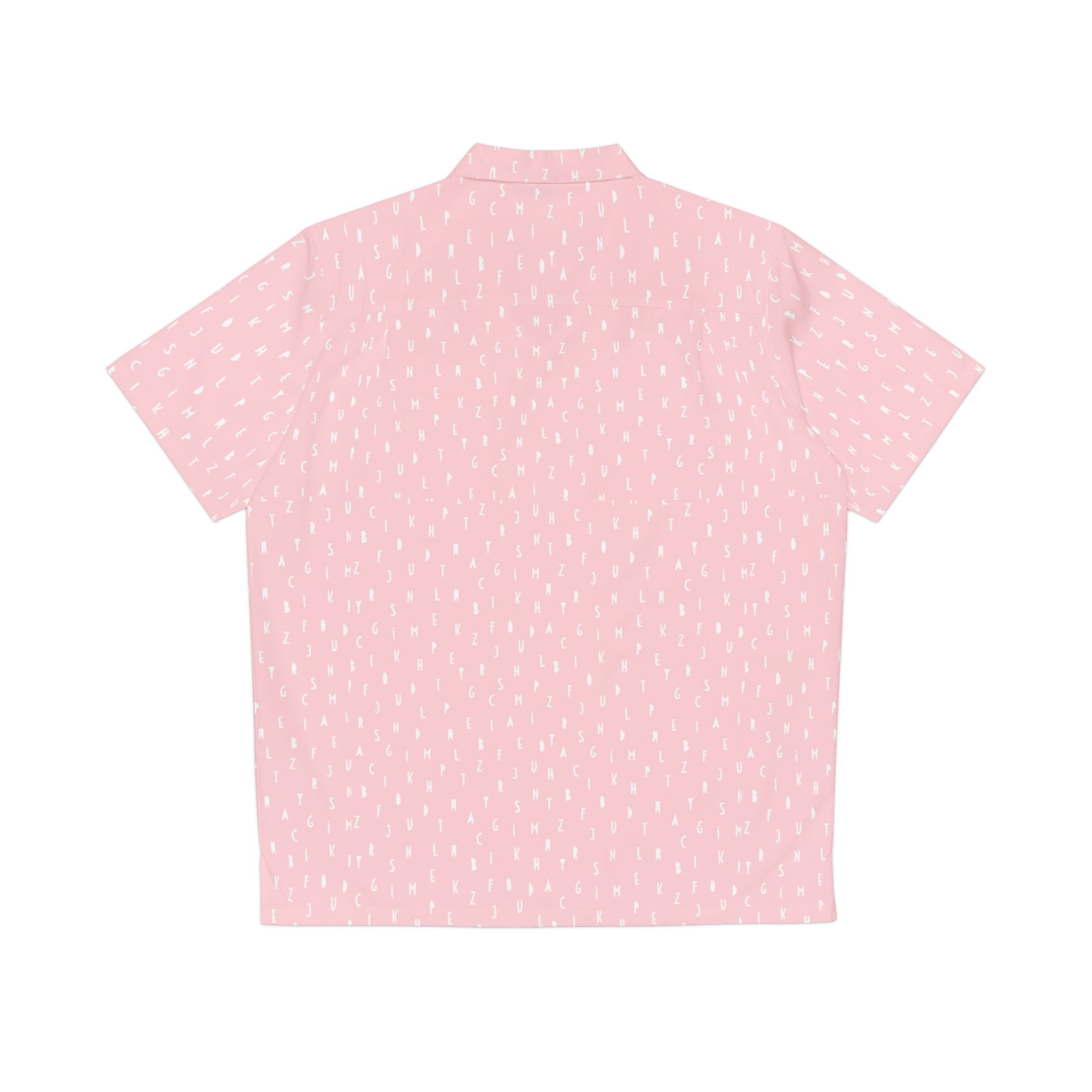mens letter print shirt pink button up casual outfit