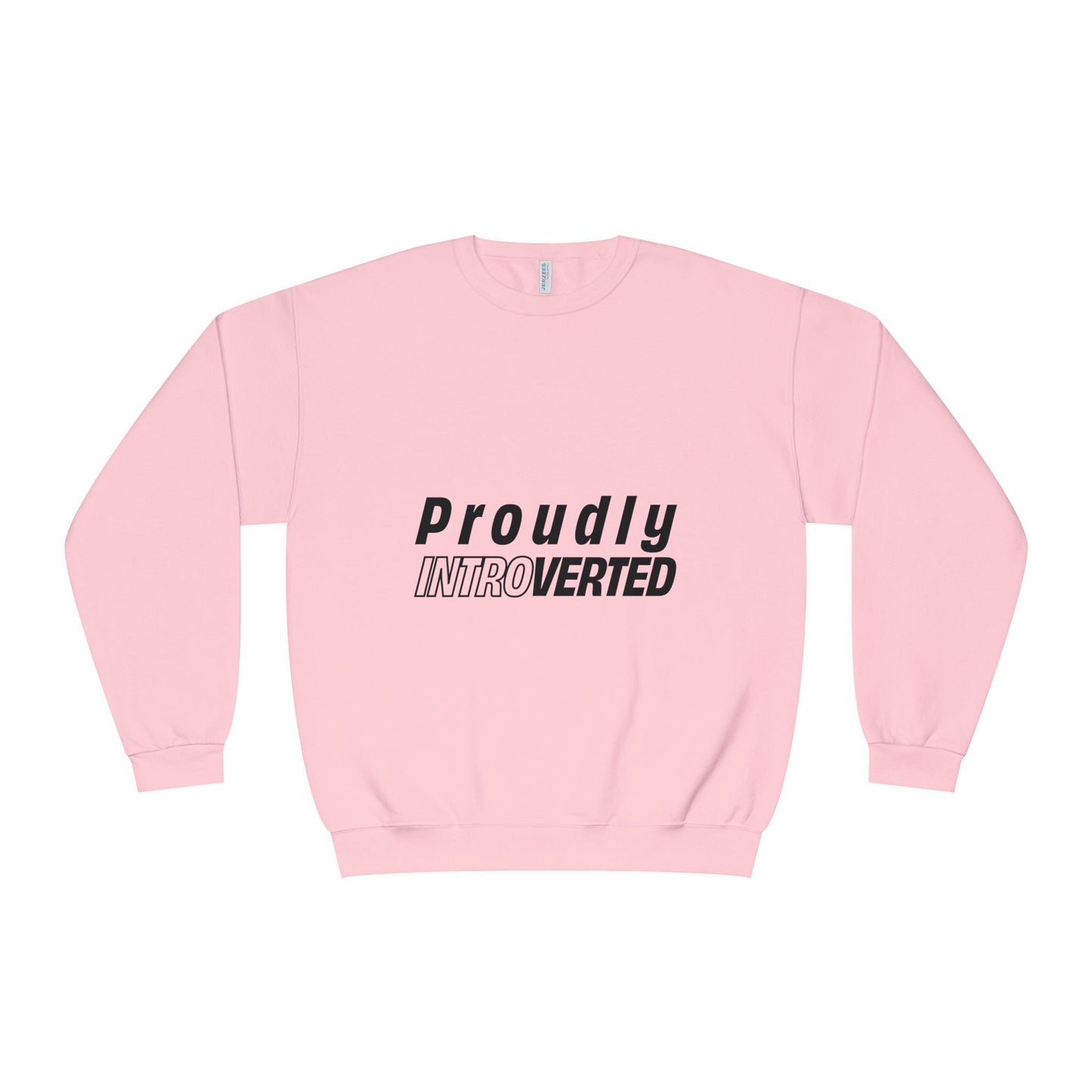 Proudly Introverted Sweatshirt in pink displayed front view