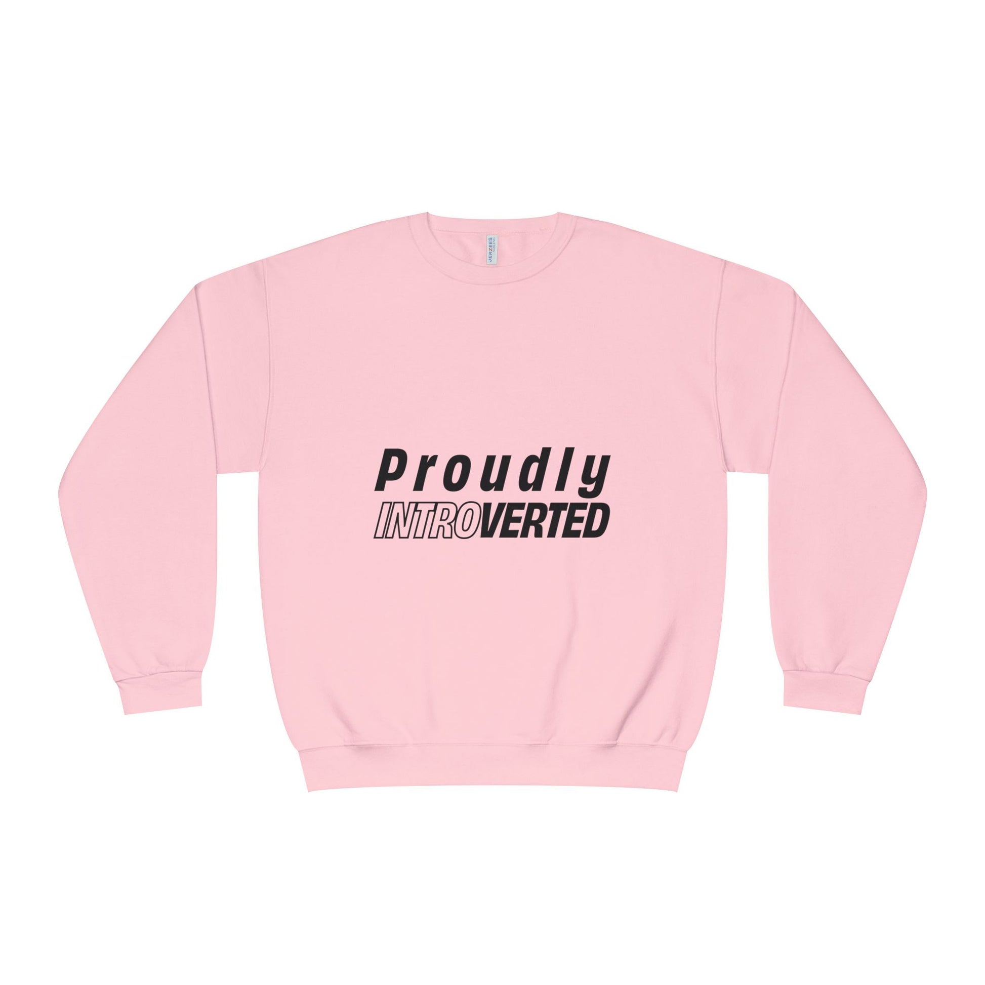 Proudly Introverted Sweatshirt in pink displayed front view