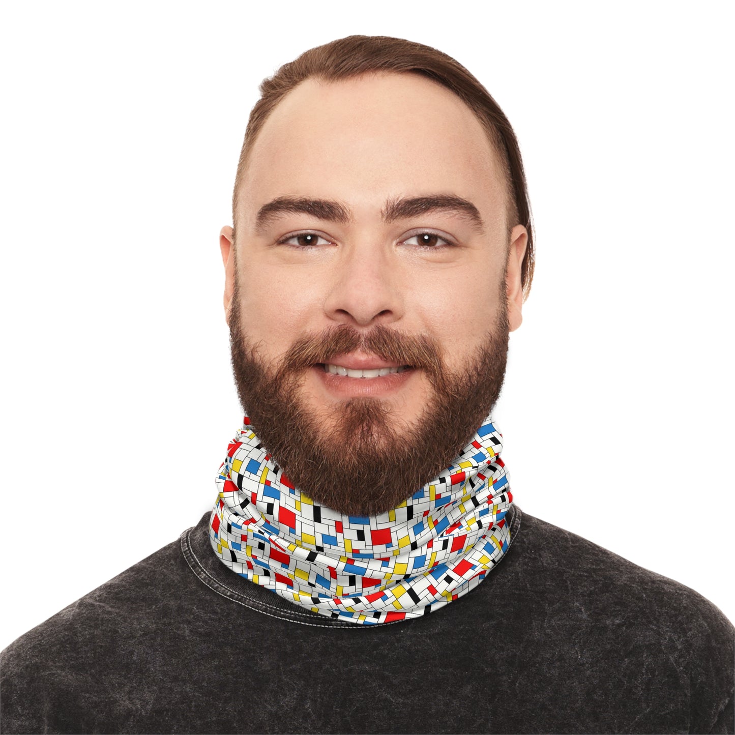 Tube Scarf Mondrian Inspired Pattern