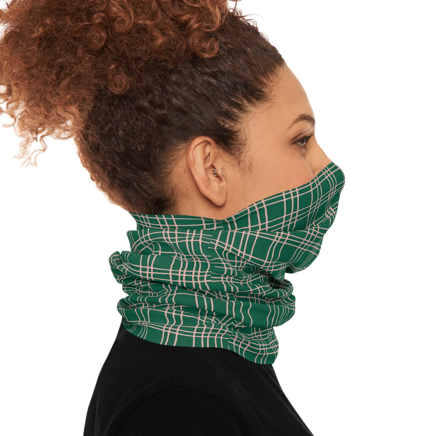 Green Plaid Tube Scarf