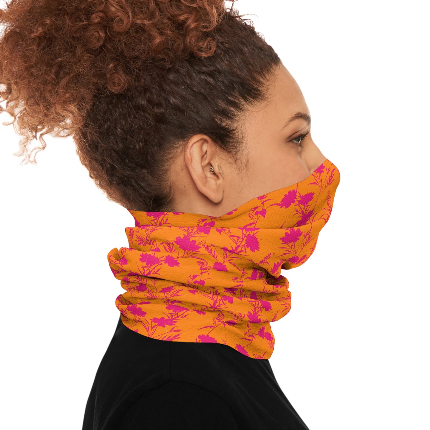 Tube Scarf - Pink and Orange Floral Pattern