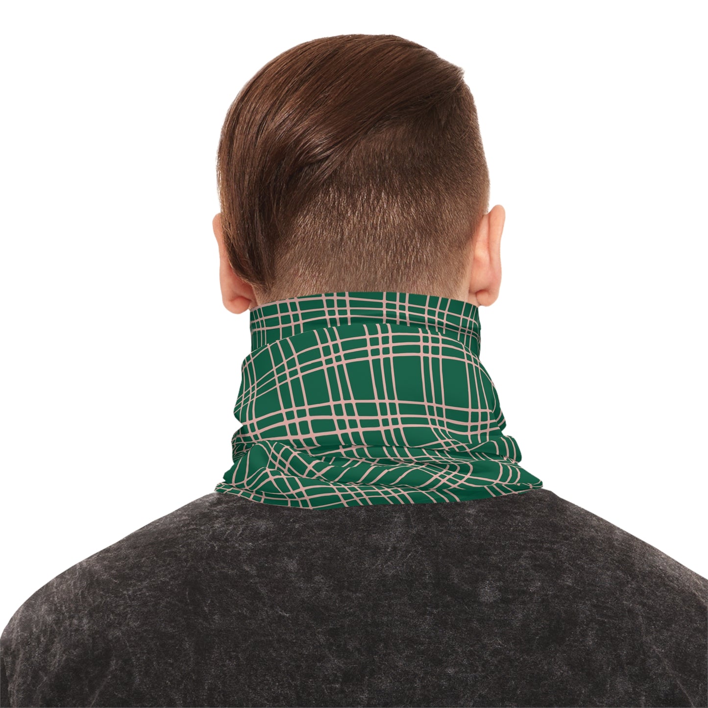 Green Plaid Tube Scarf
