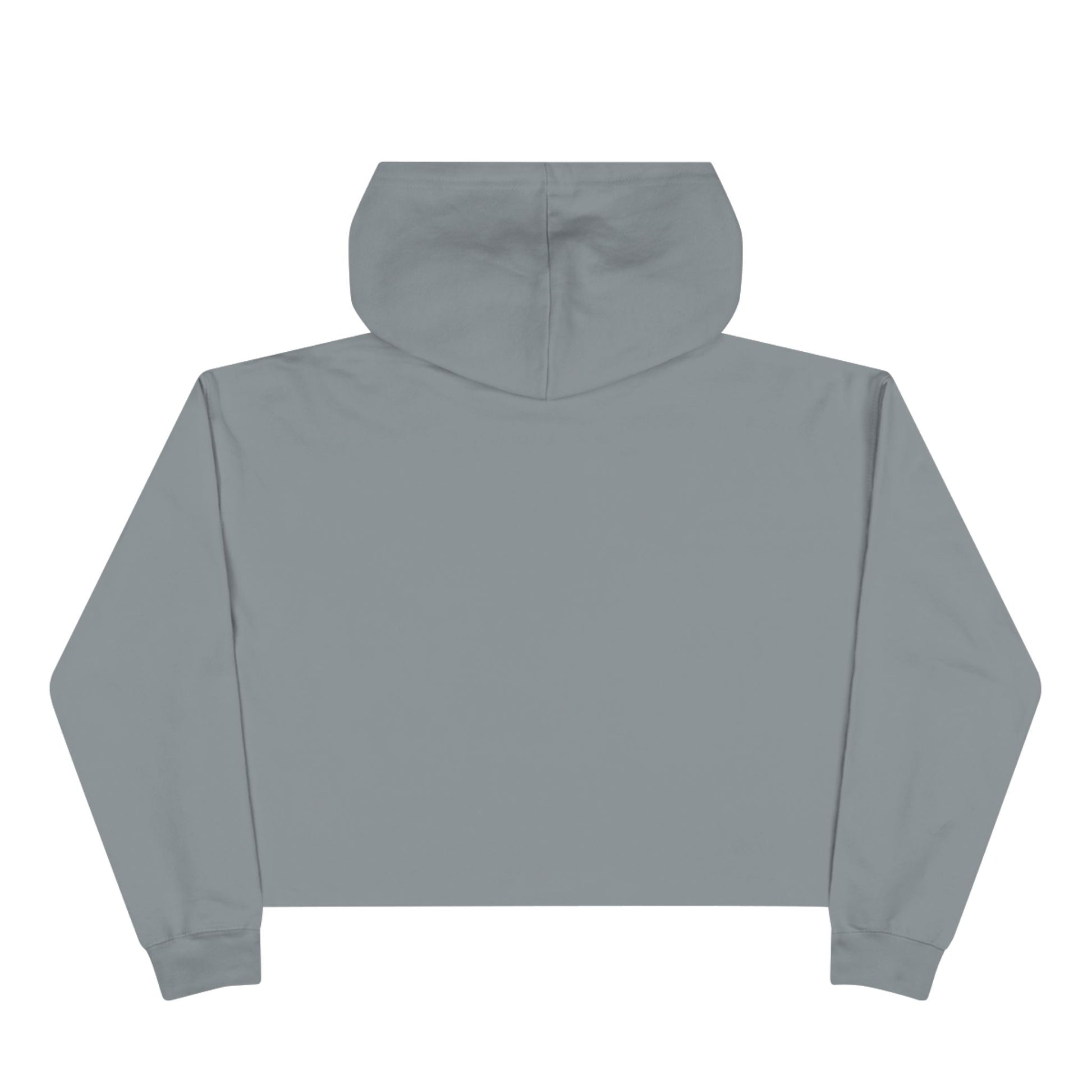 Waitress Crop Unisex Hoodie in gray shown from the back