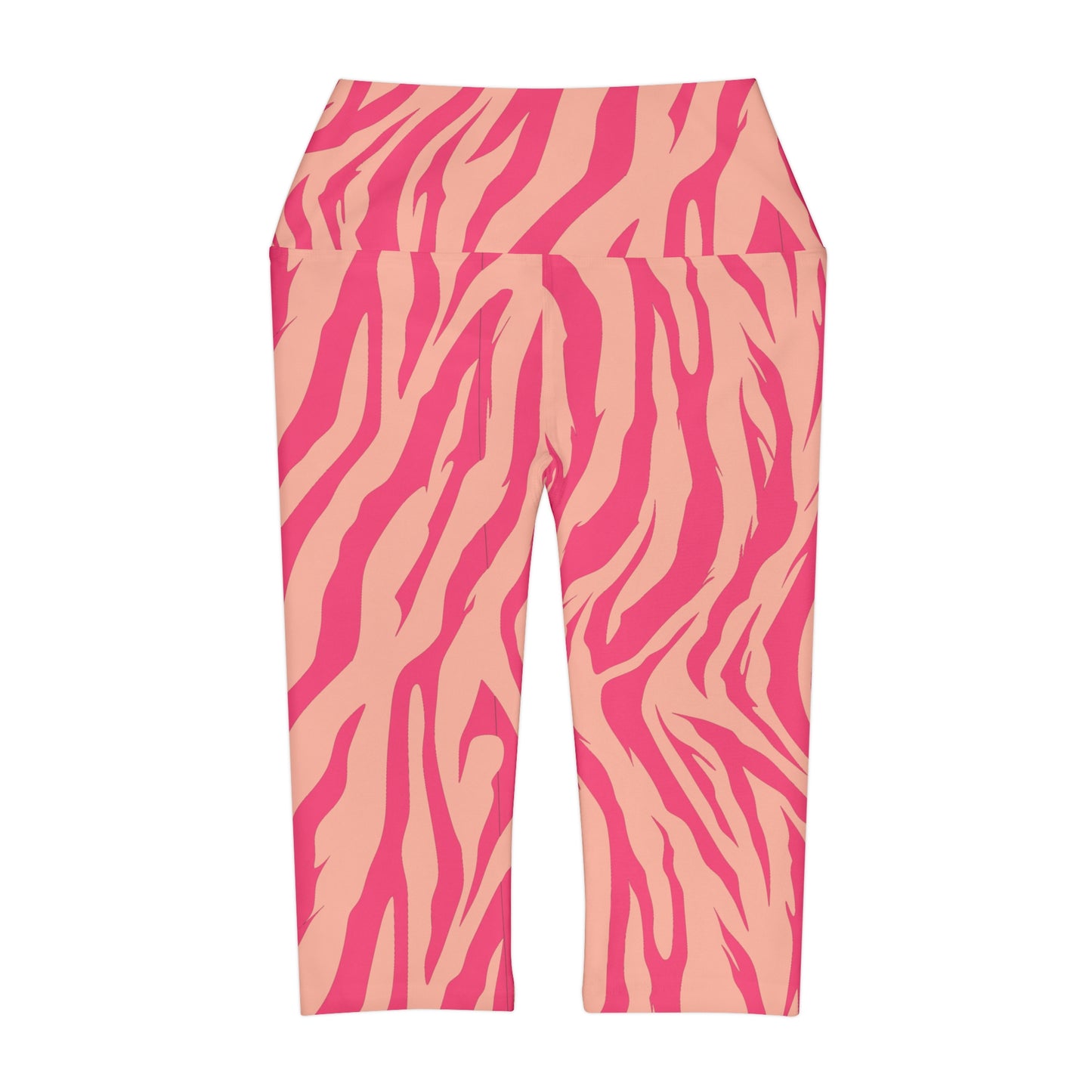 Pink Stripes Capri Leggings