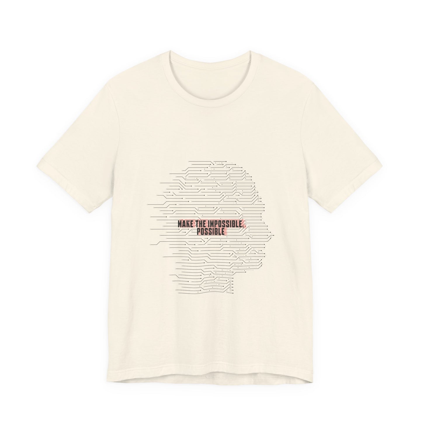Cream Make It Possible T-Shirt featuring bold futuristic text graphic.