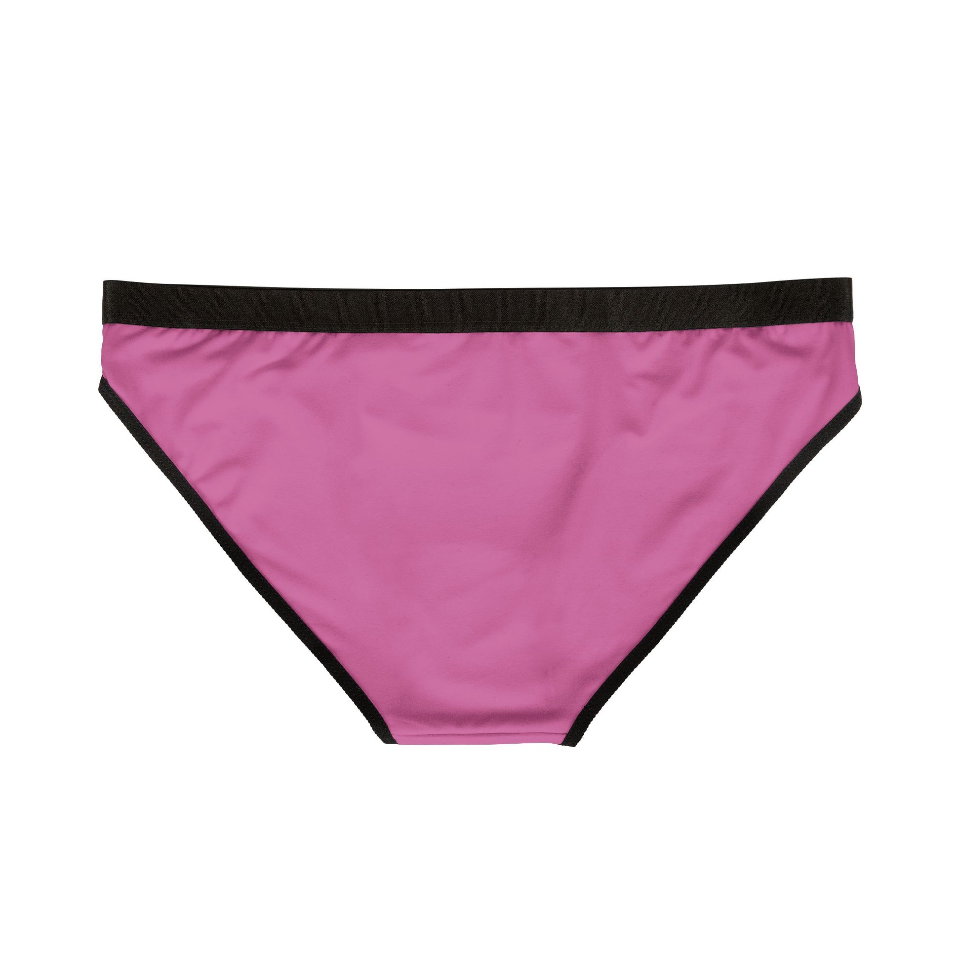 Pink underwear with black waistband on a white background