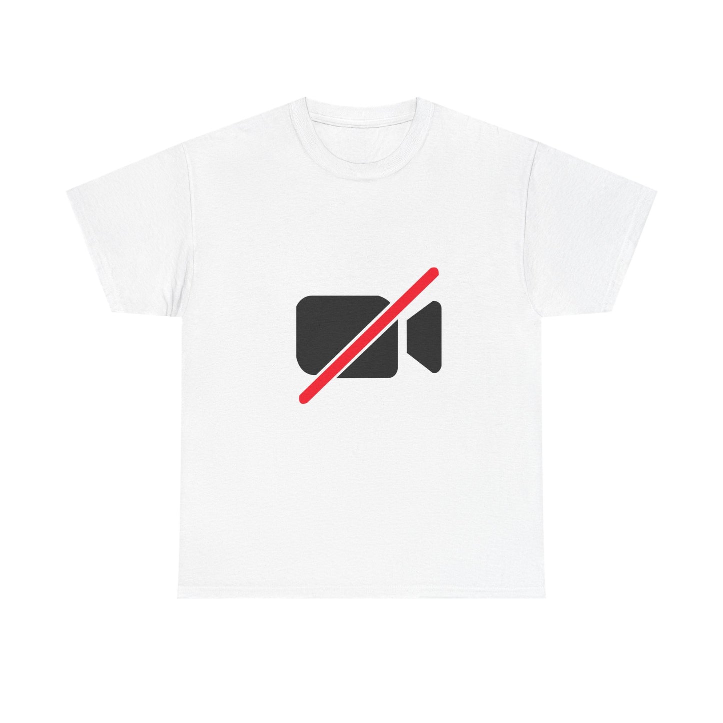 Camera Off unisex T-shirt minimalist funny remote work shirt with camera off icon graphic