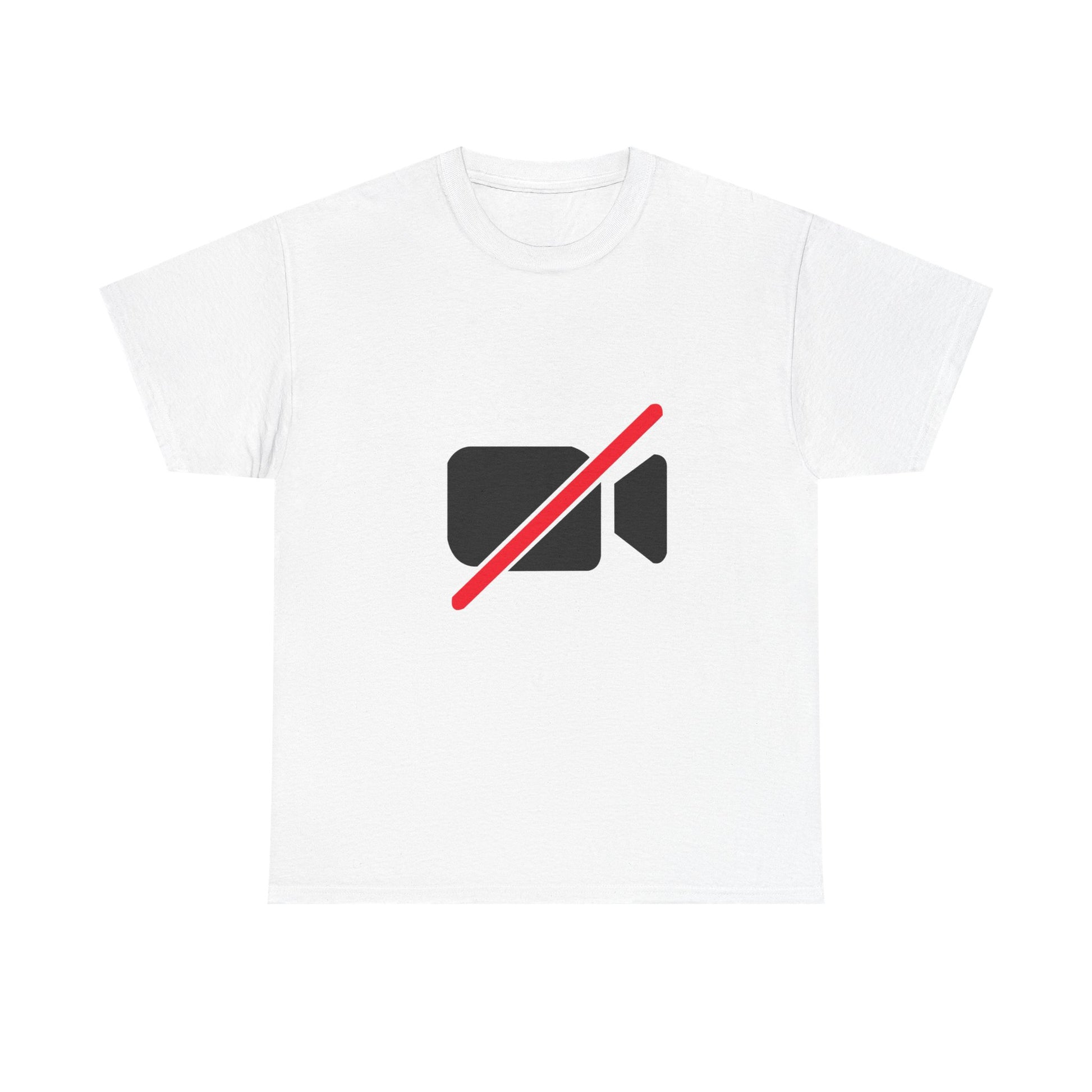 Camera Off unisex T-shirt minimalist funny remote work shirt with camera off icon graphic