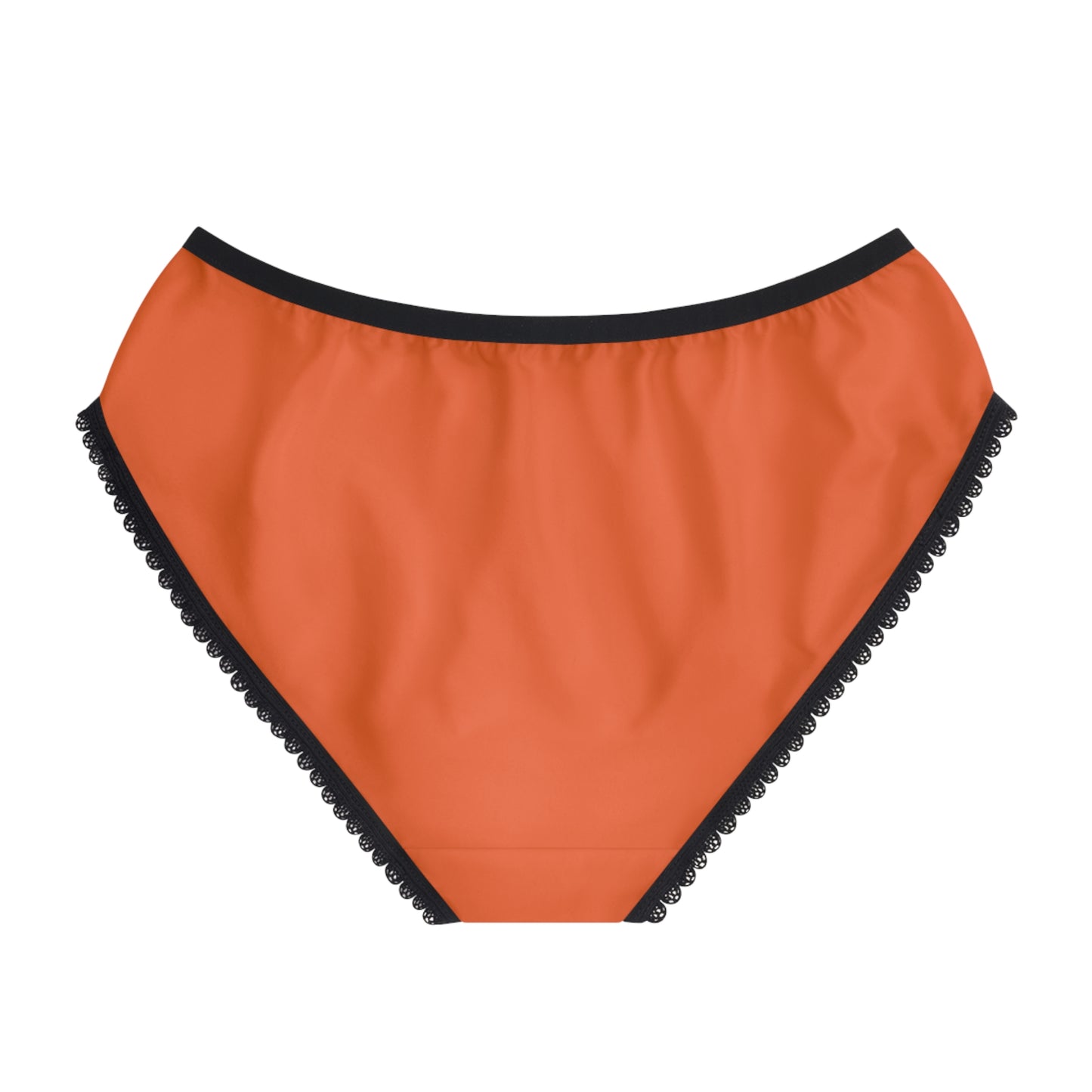 sunday panty orange briefs black trim, back view