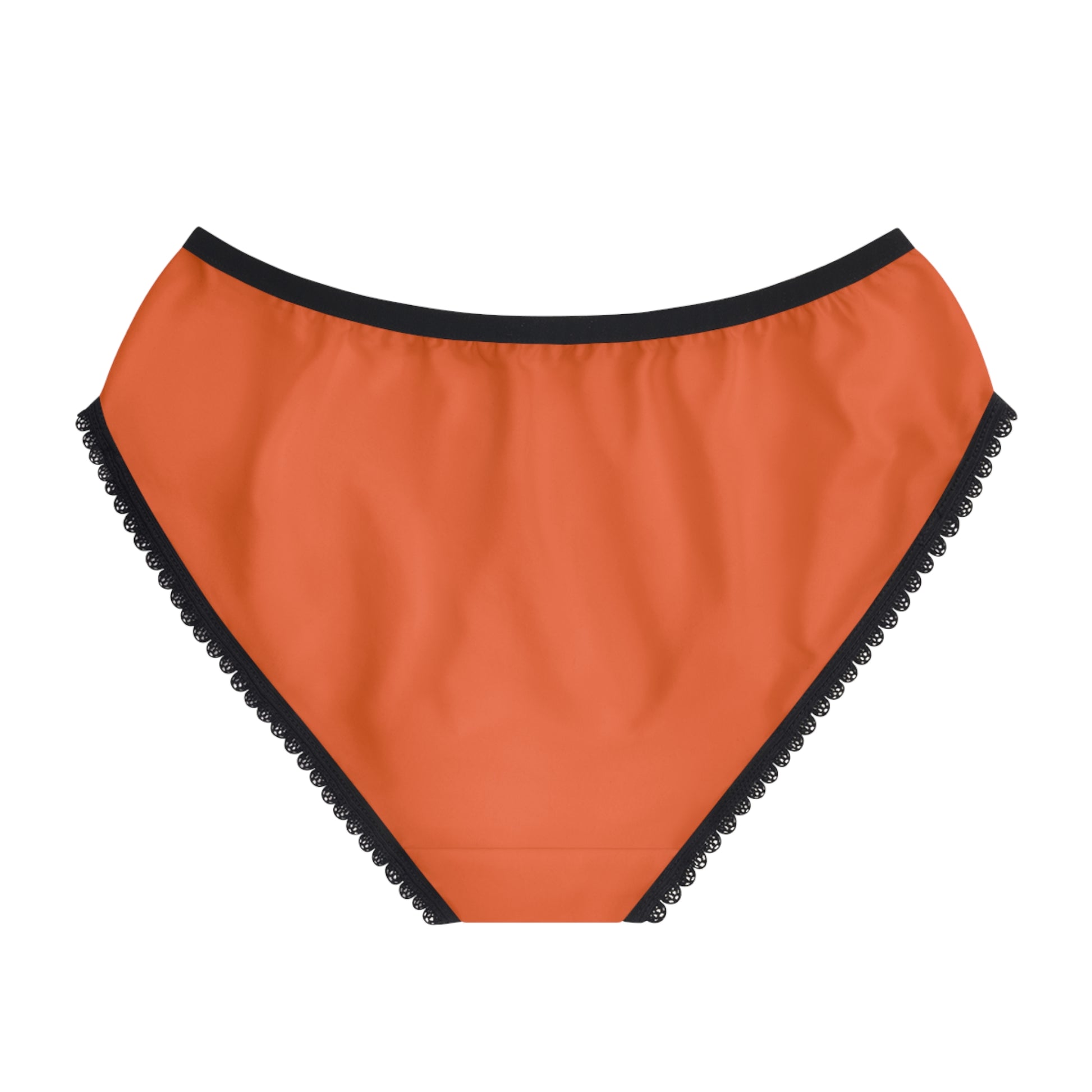 sunday panty orange briefs black trim, back view