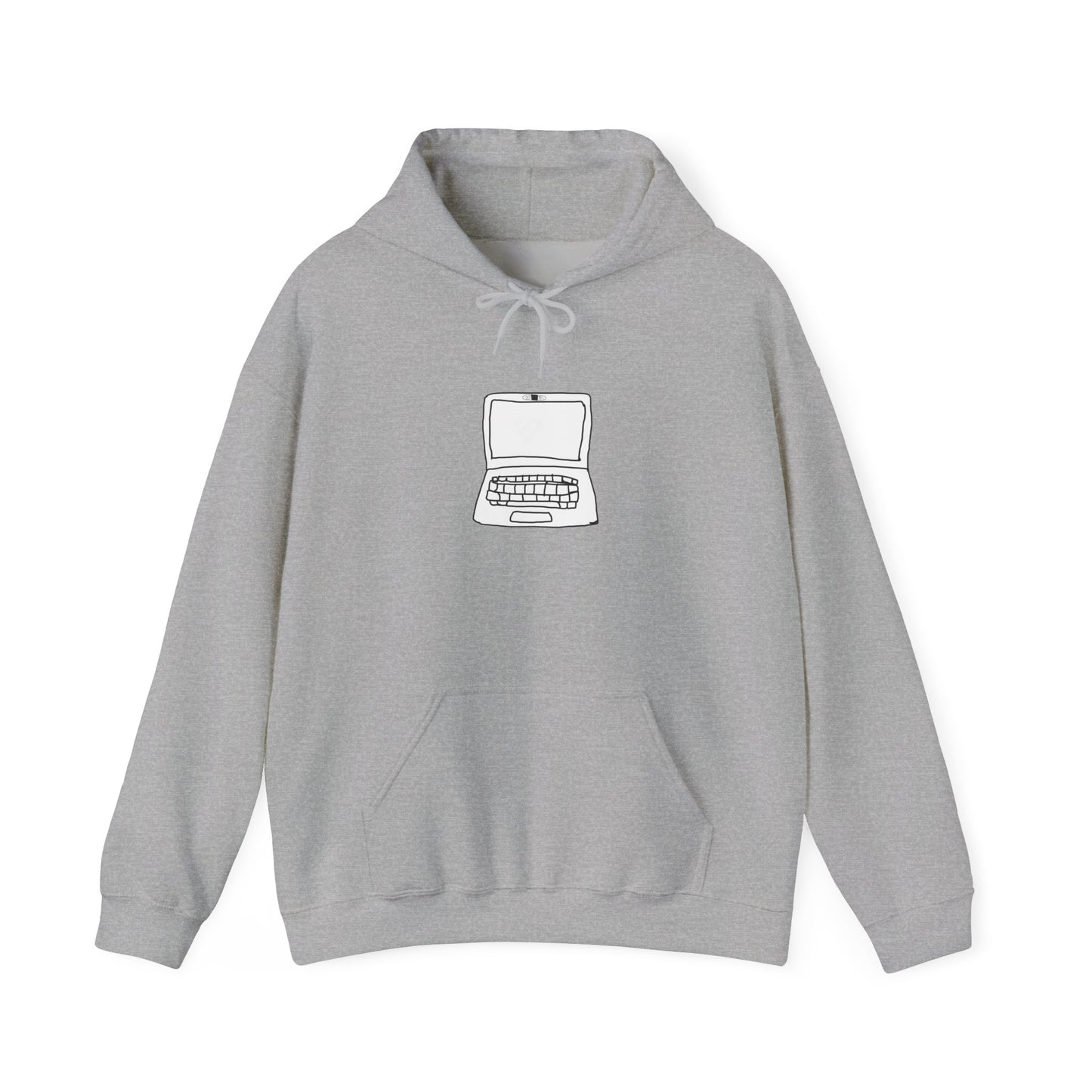Light gray Unisex Laptop No Cam Hoodie front view