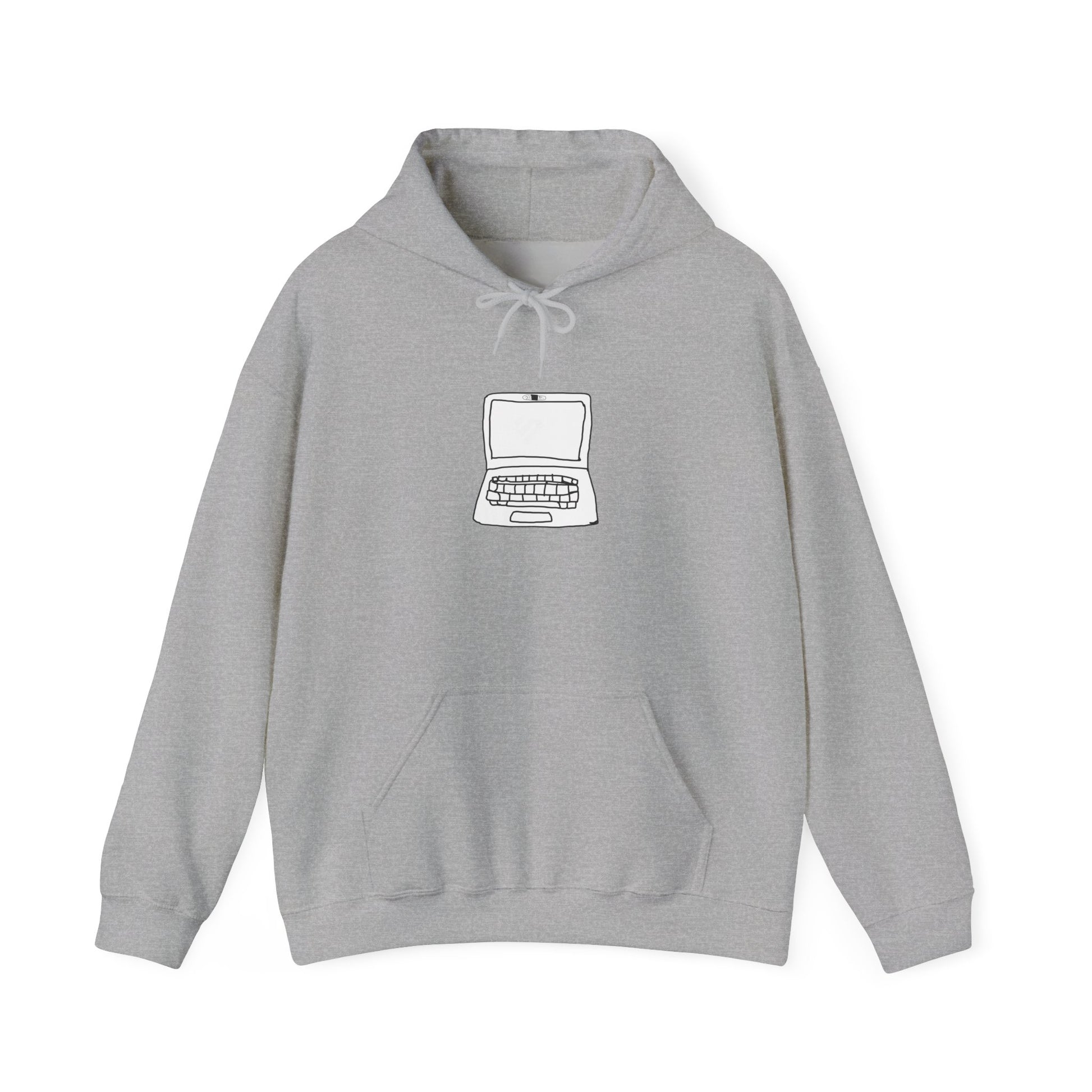 Light gray Unisex Laptop No Cam Hoodie front view