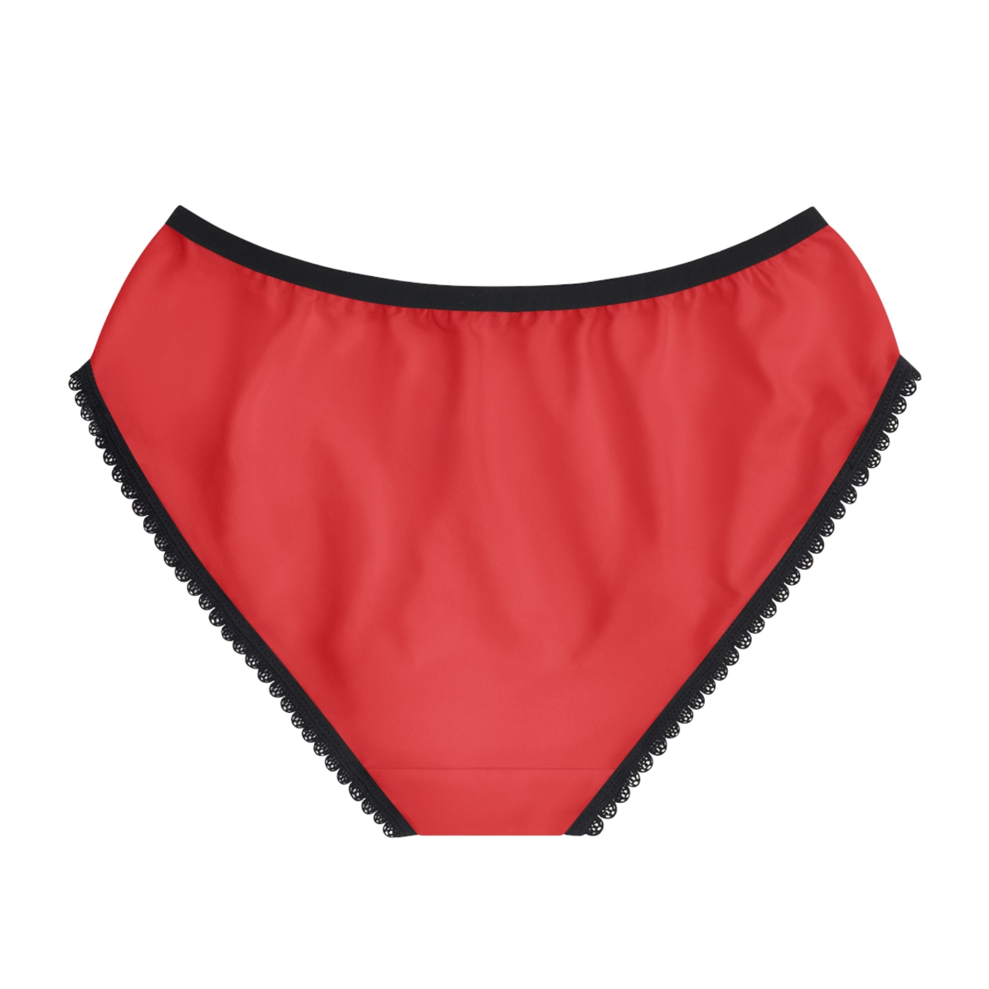 Tuesday panty red briefs black trim, back view